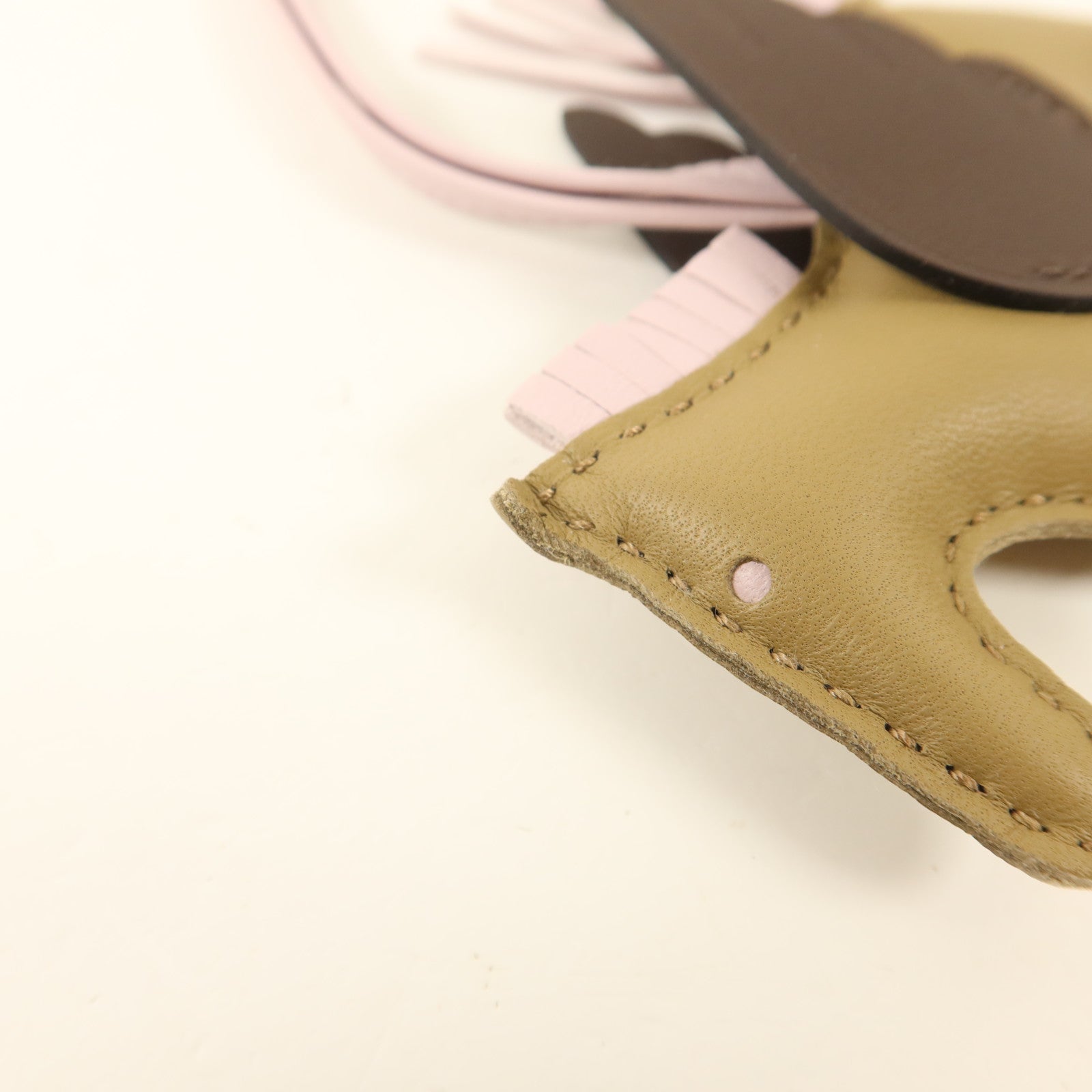 HERMES Milo皮革/Swift皮革Rodeo Pegase PM掛飾Moka/Mauve Pale/Beige Marfa