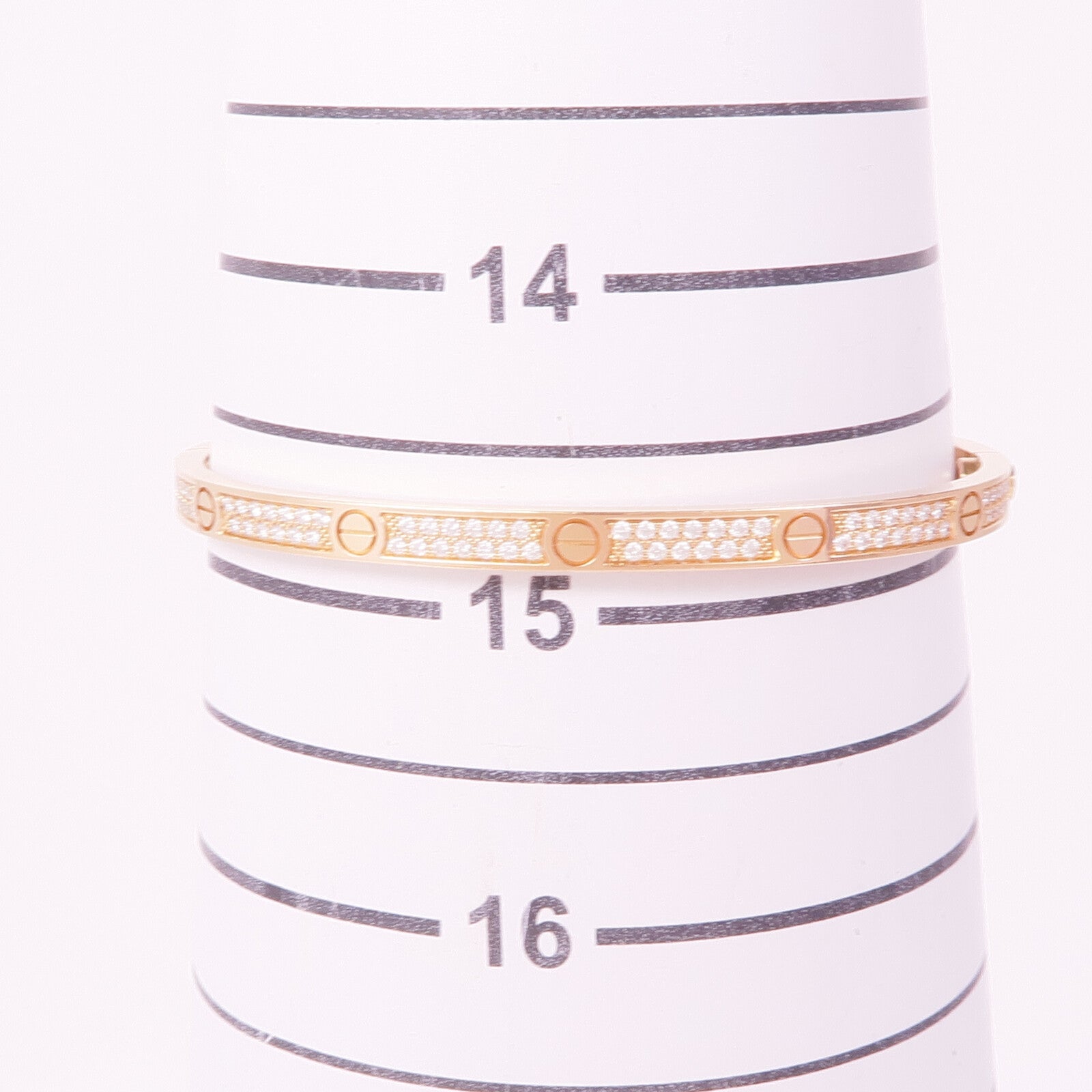 CARTIER 18K玫瑰金Love Bracelet Full Diamonds Small Model鑽石手鐲Cartier#16