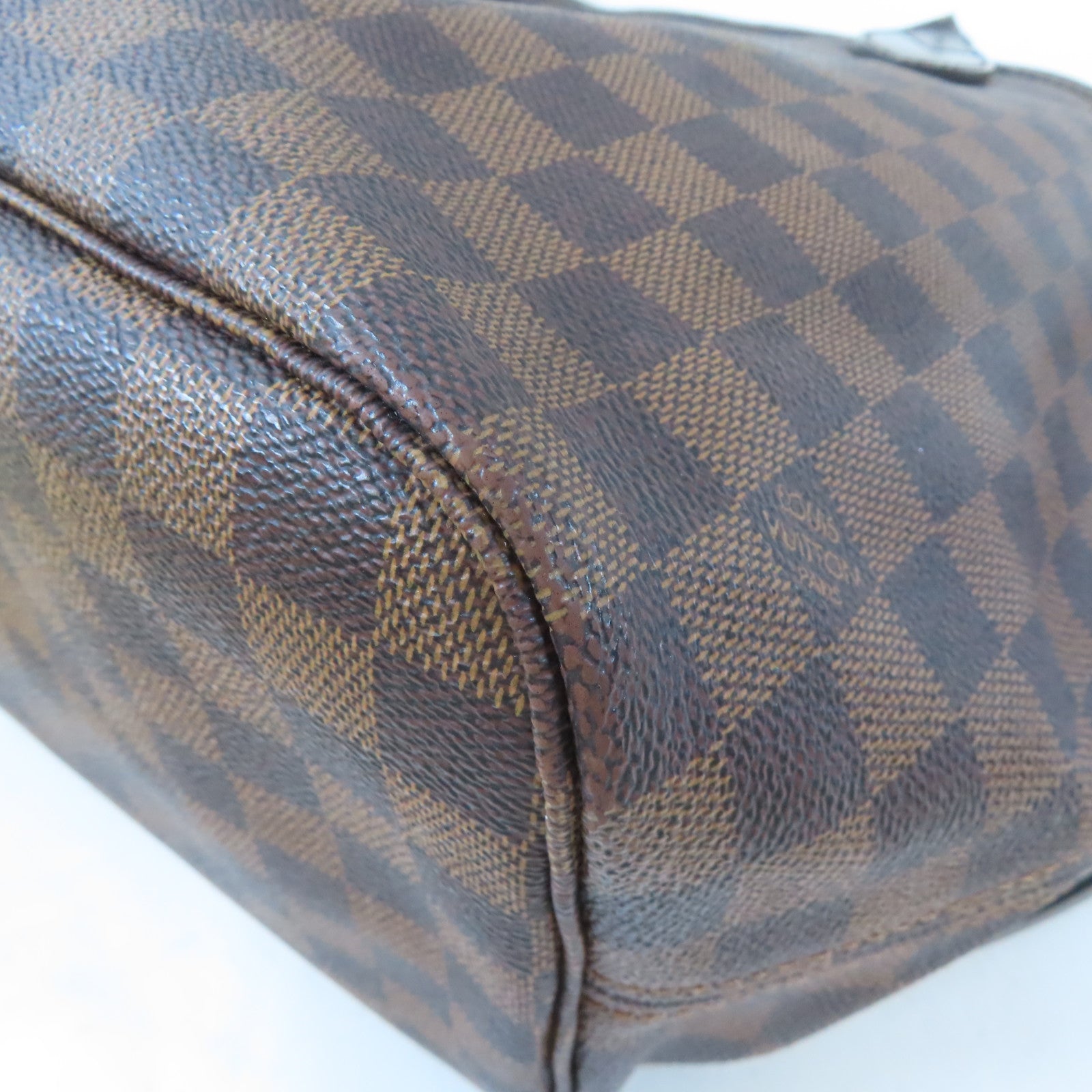 LOUIS VUITTON Damier Neverfull MM金扣肩背袋/手挽袋啡色