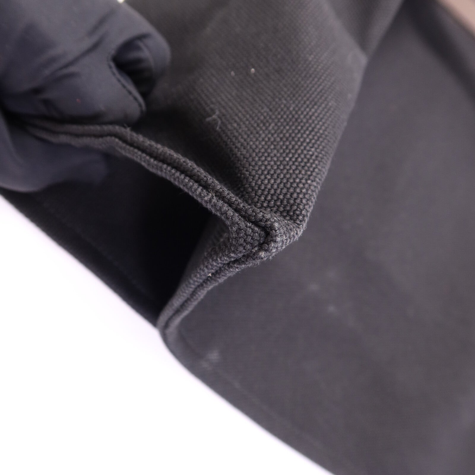 HERMES 帆布Etriviere Shopping Bag銀扣手挽袋Black