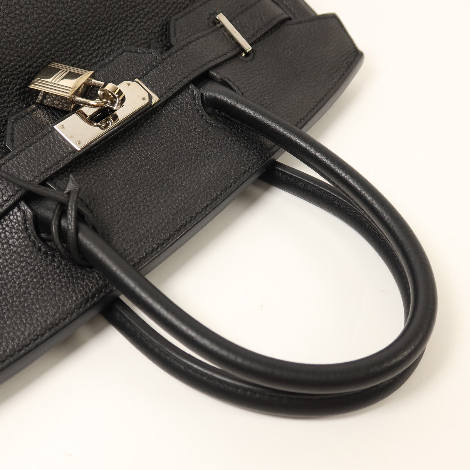 HERMES Togo皮革Birkin 30銀扣手挽袋Noir