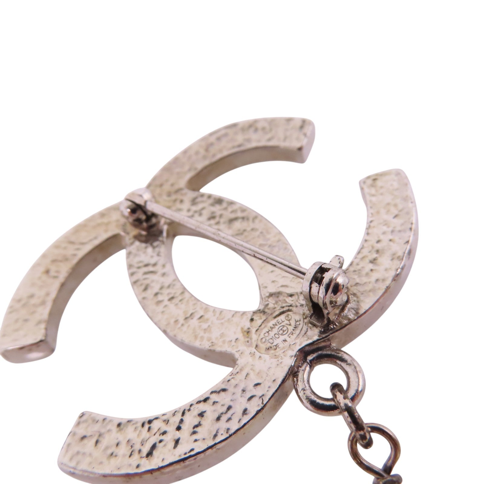 CHANEL 金屬/仿珍珠Brooch銀扣胸針