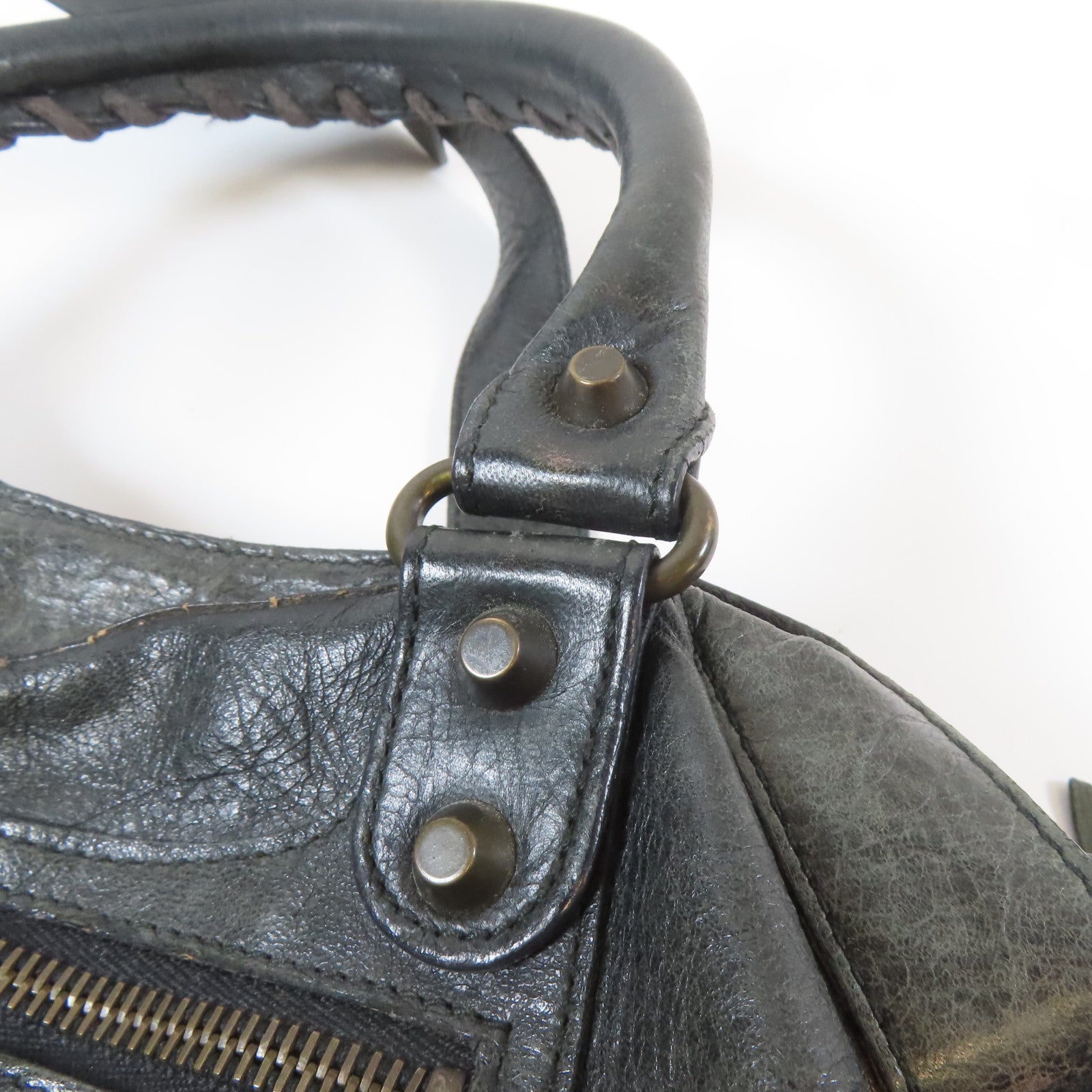 BALENCIAGA 牛皮皮革2 Way Shoulder Bag金扣手挽肩背兩用袋黑色