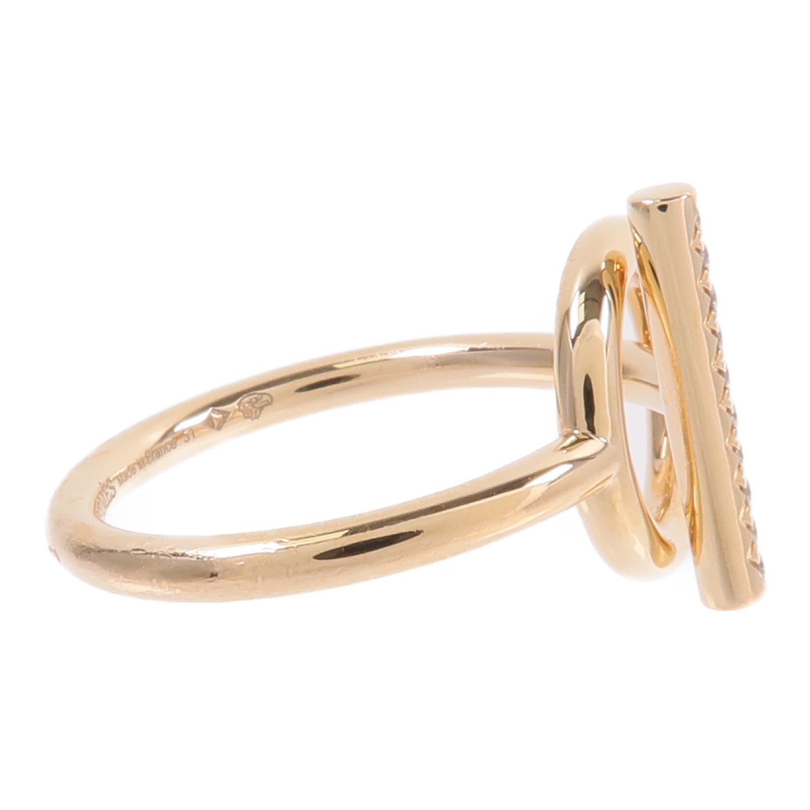 HERMES 18K玫瑰金Echappee Ring鑽石戒指
