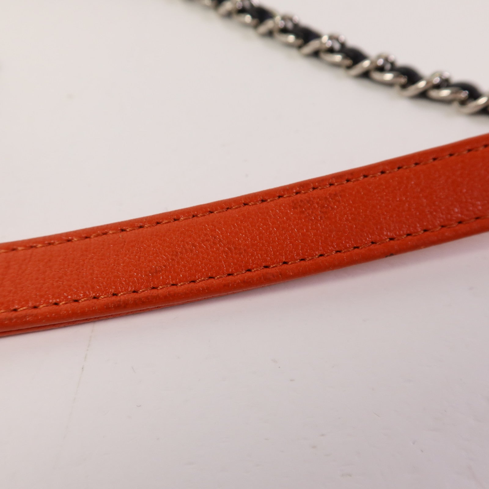 CHANEL 羊皮皮革Chain Shoulder銀扣鏈帶肩背袋