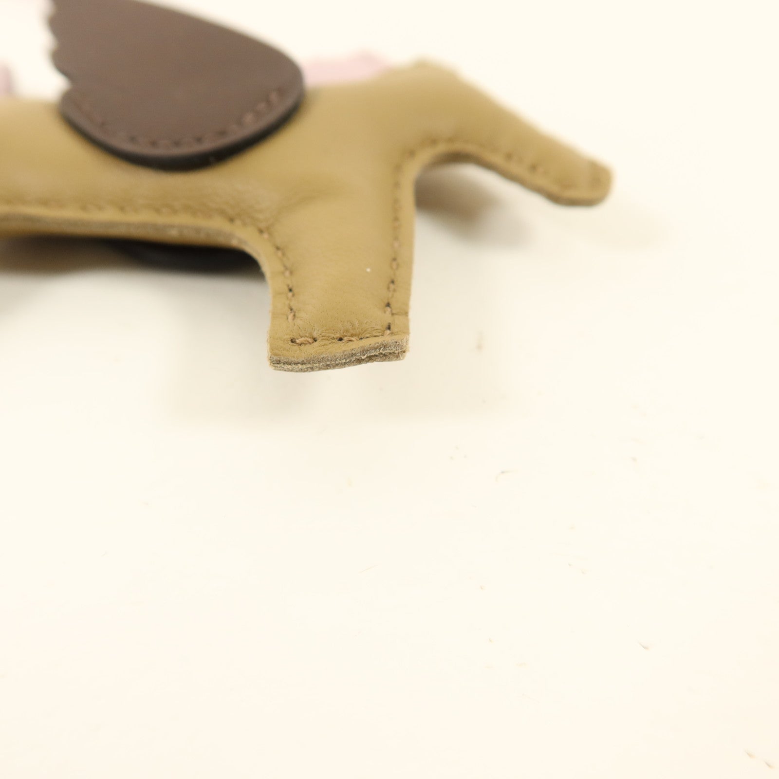 HERMES Milo皮革/Swift皮革Rodeo Pegase PM掛飾Moka/Mauve Pale/Beige Marfa