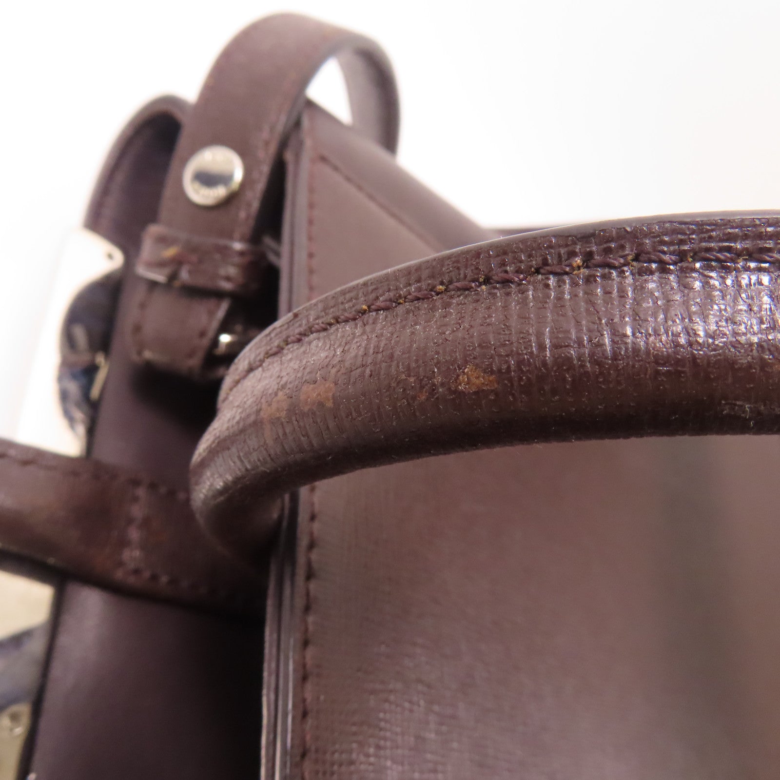 FENDI 牛皮皮革2 Jours Bag銀扣肩背袋