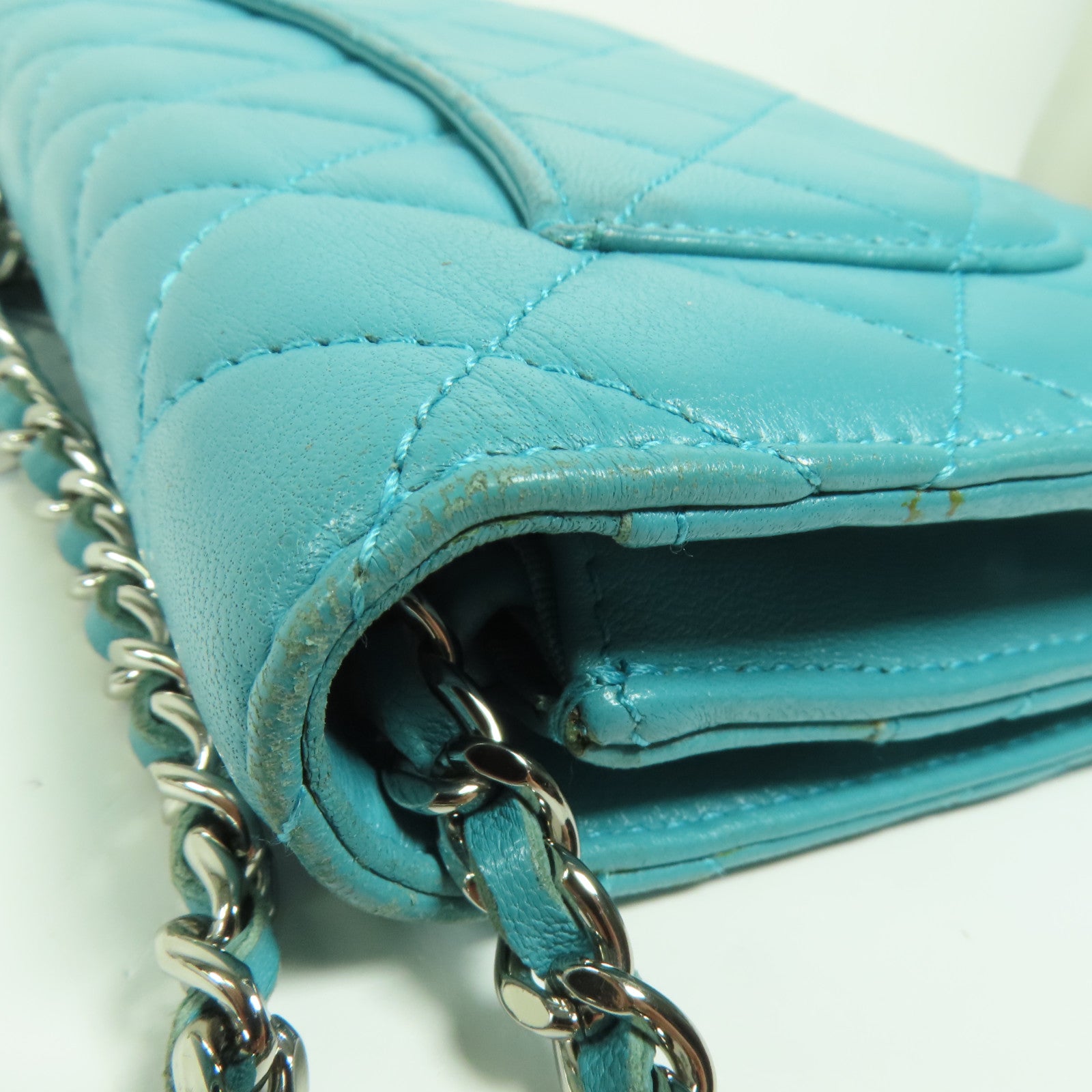 CHANEL 羊皮皮革WOC Wallet On Chain銀扣鏈帶肩背袋