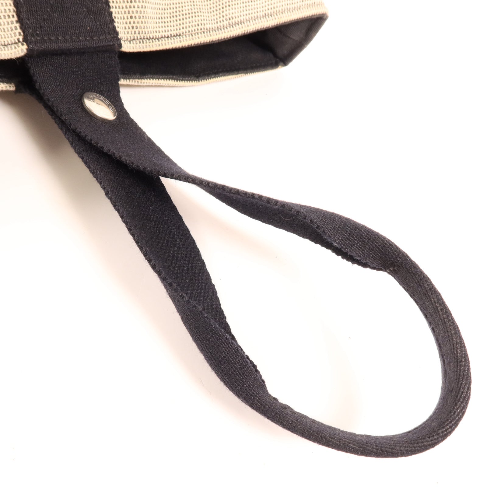 HERMES 帆布Saxo MM銀扣手挽袋