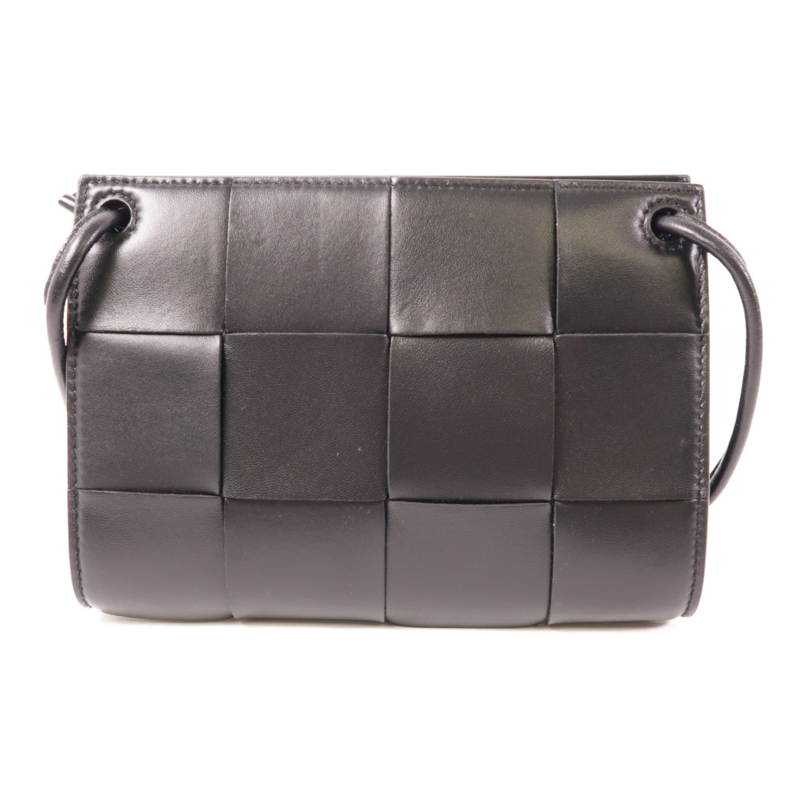 BOTTEGA VENETA BV Mini Cassette Bag Shoulder Bag Calfskin Leather Black
