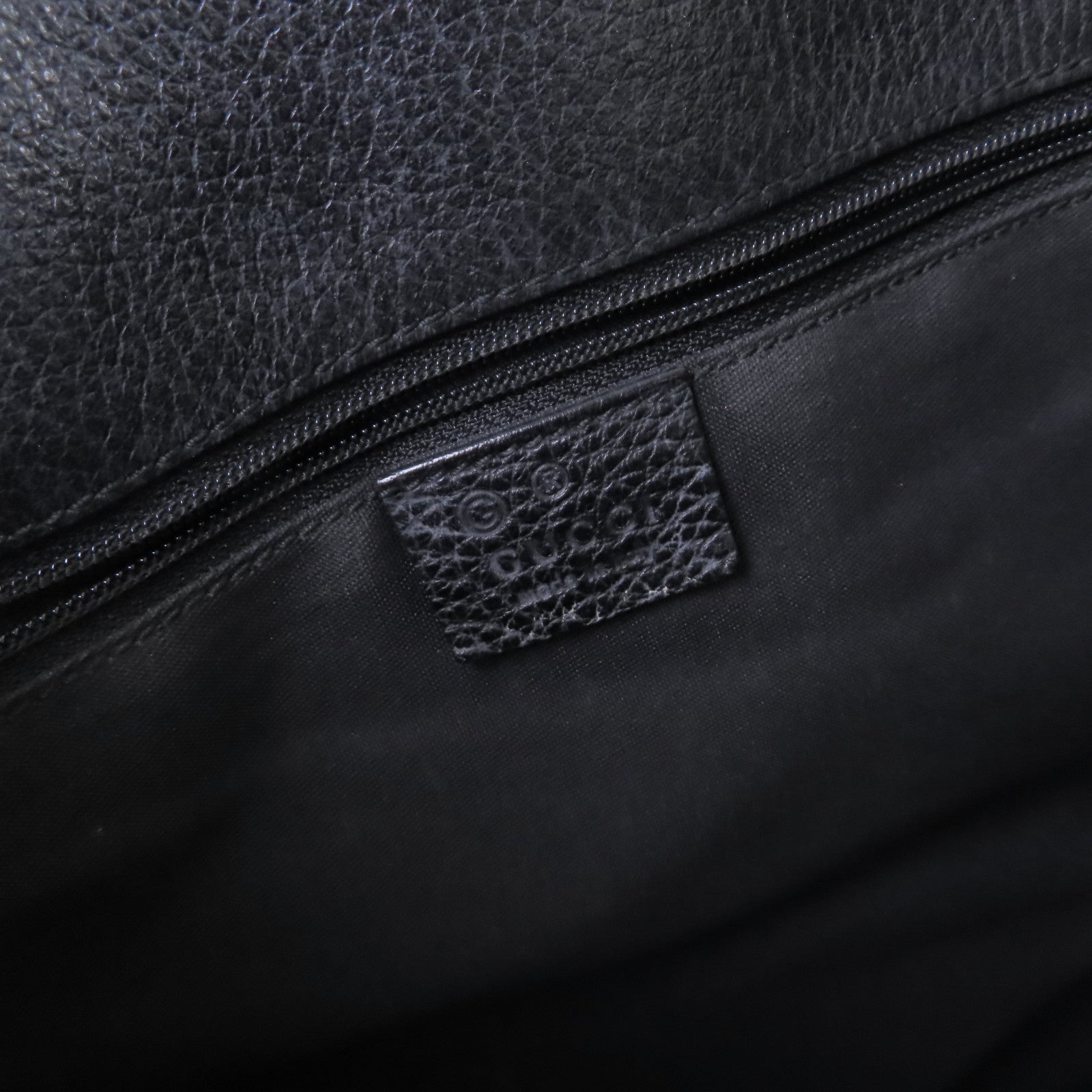 GUCCI 塗層帆布Tote Bag銀扣肩背袋黑色