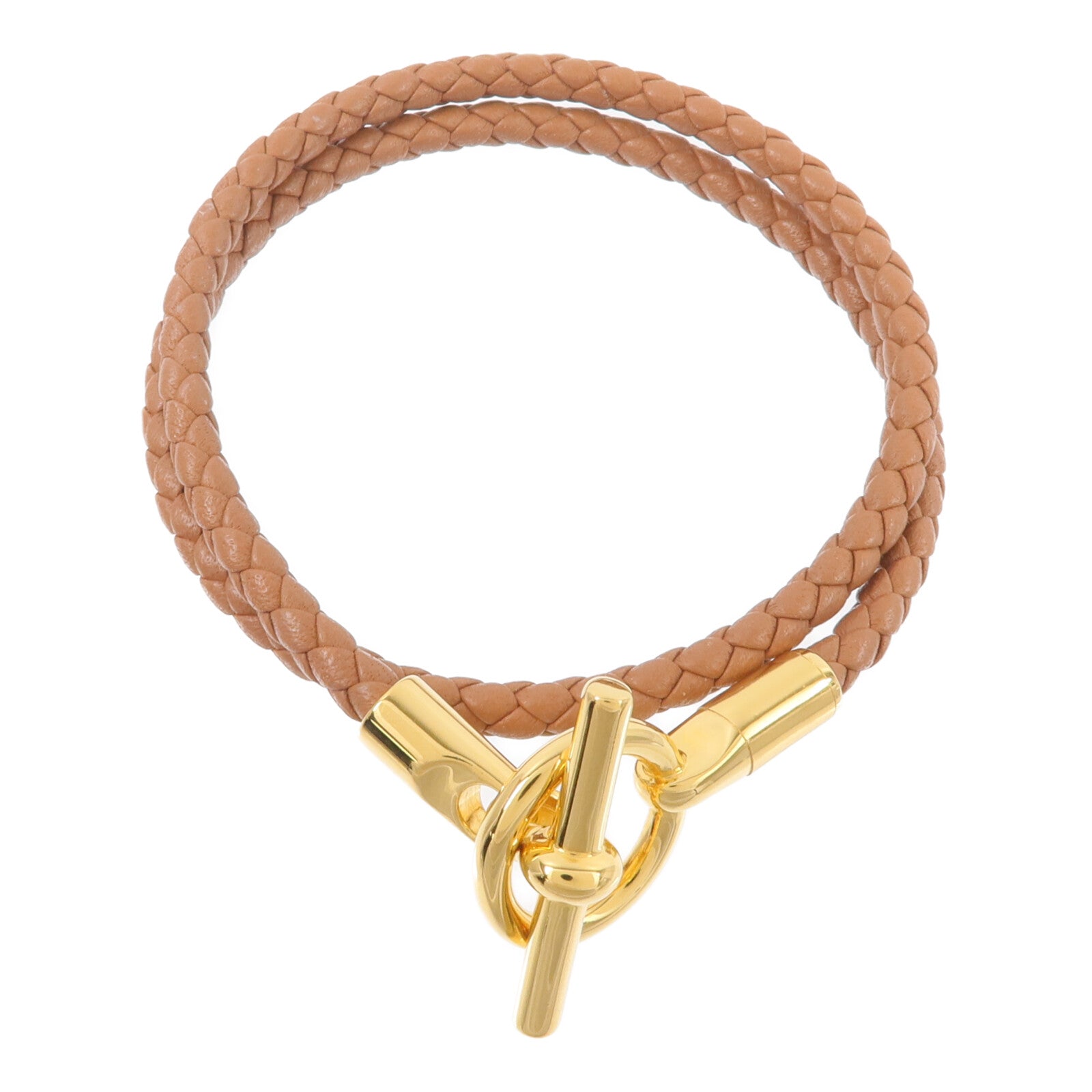 HERMES Swift皮革Glenan Double Tour手帶Gold