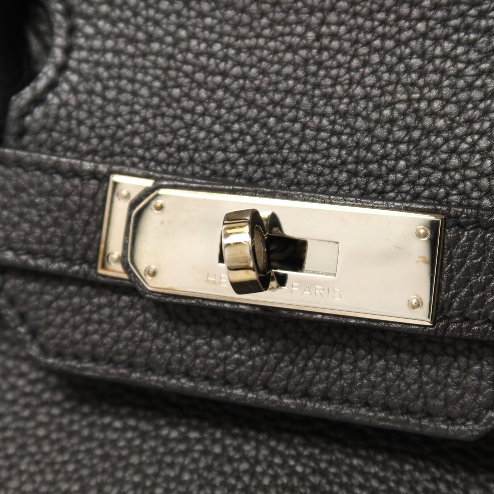 HERMES Togo皮革Birkin 30銀扣手挽袋Noir