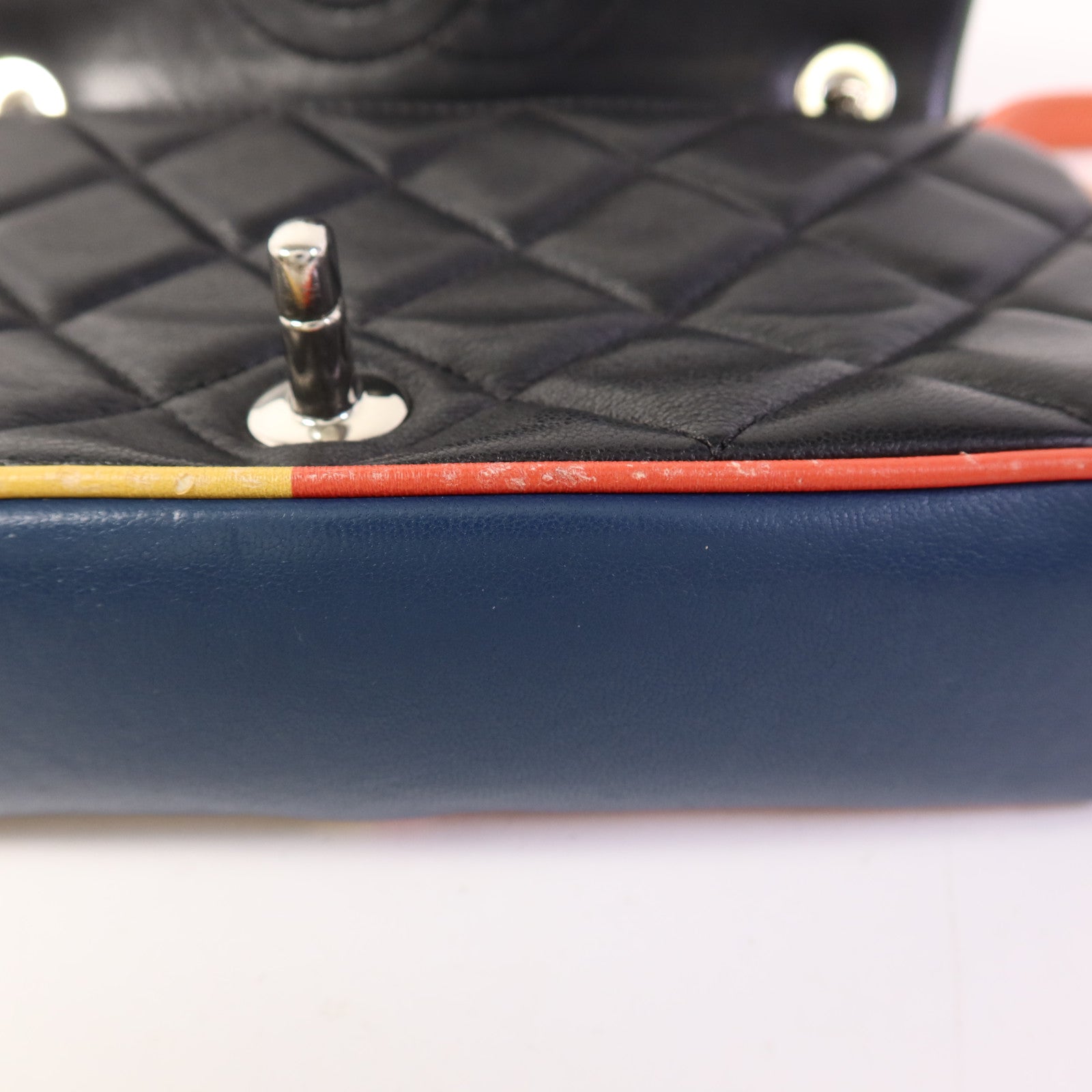 CHANEL 羊皮皮革Chain Shoulder銀扣鏈帶肩背袋