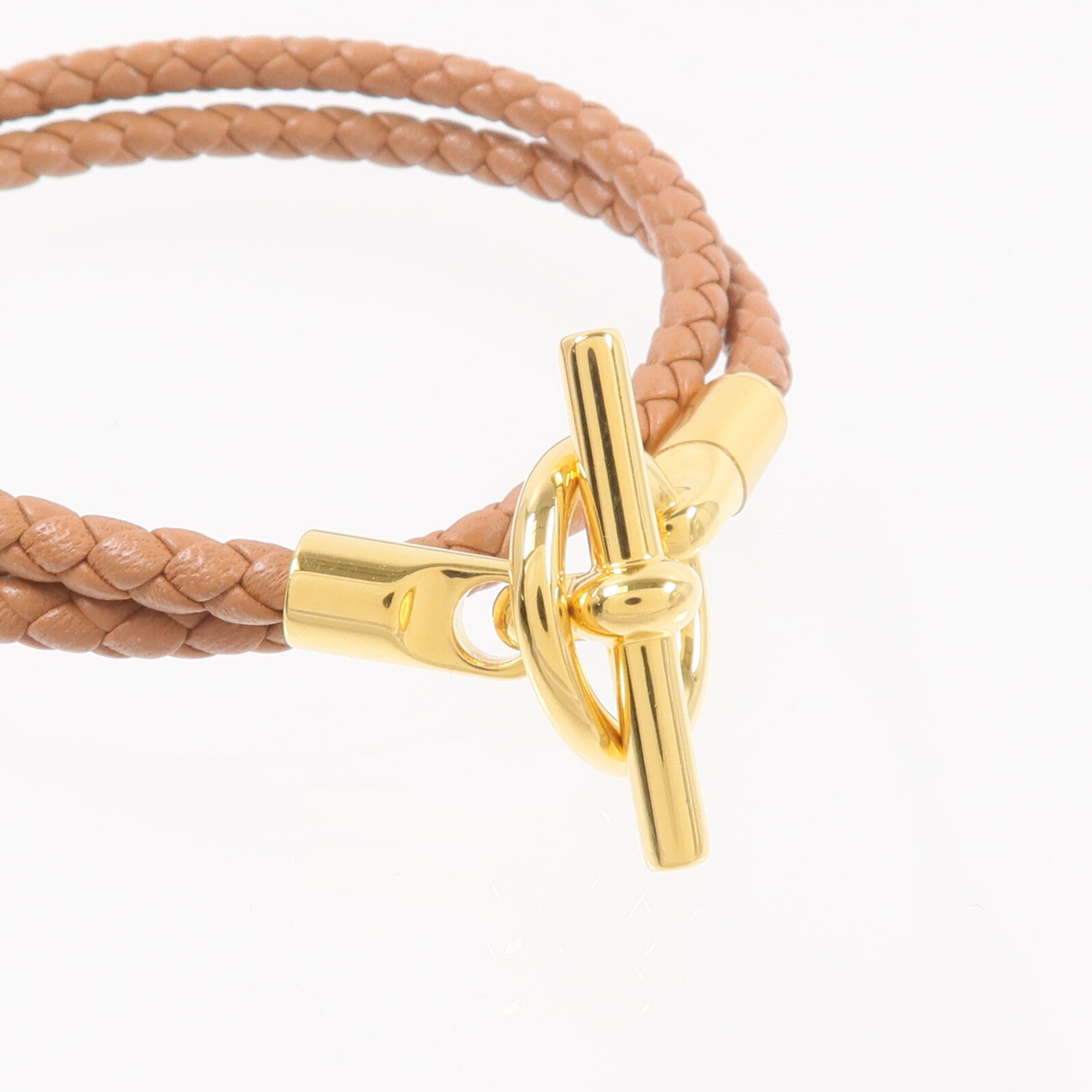 HERMES Swift皮革Glenan Double Tour手帶Gold