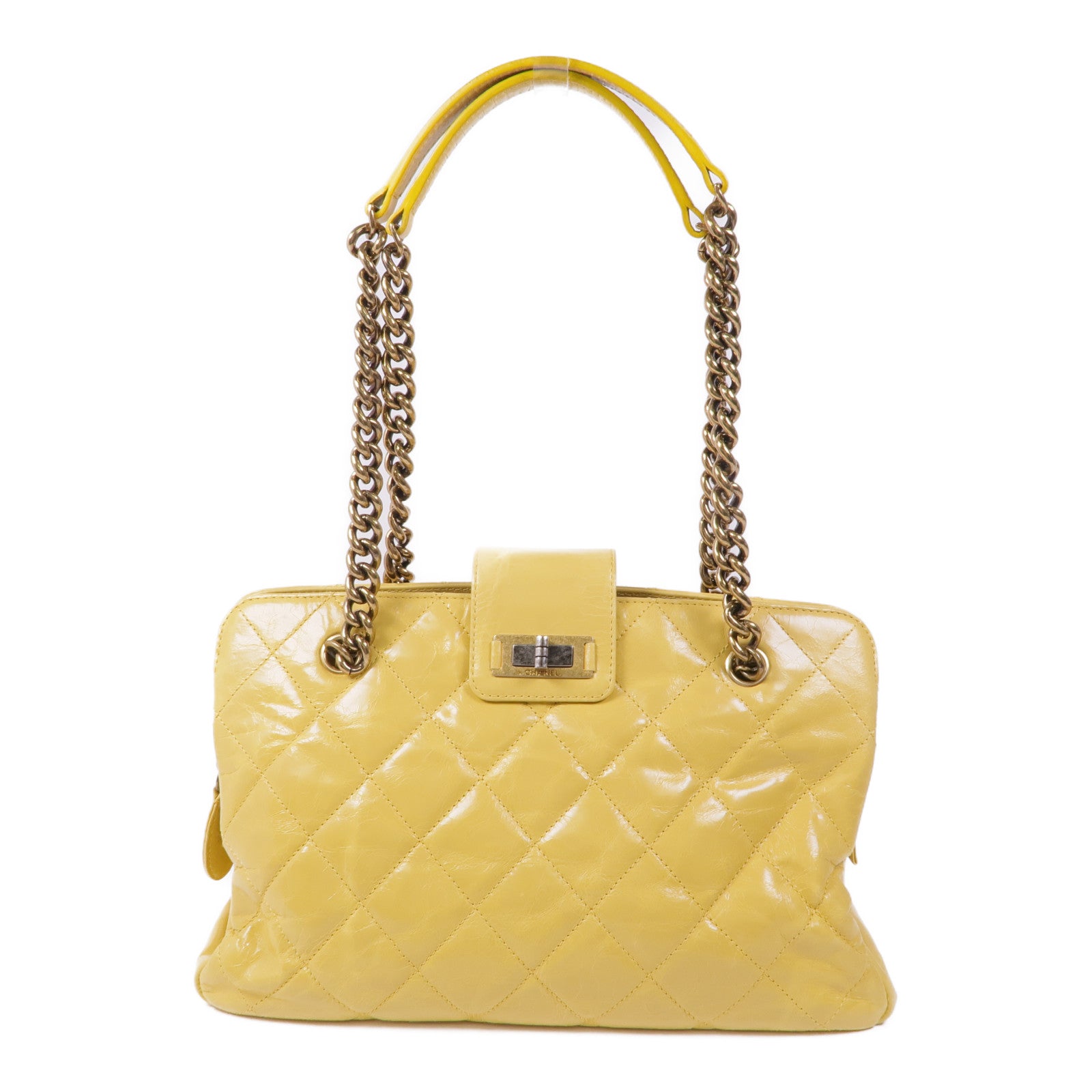 CHANEL 牛皮皮革2.55 Chain Shoulder金扣鏈帶肩背袋