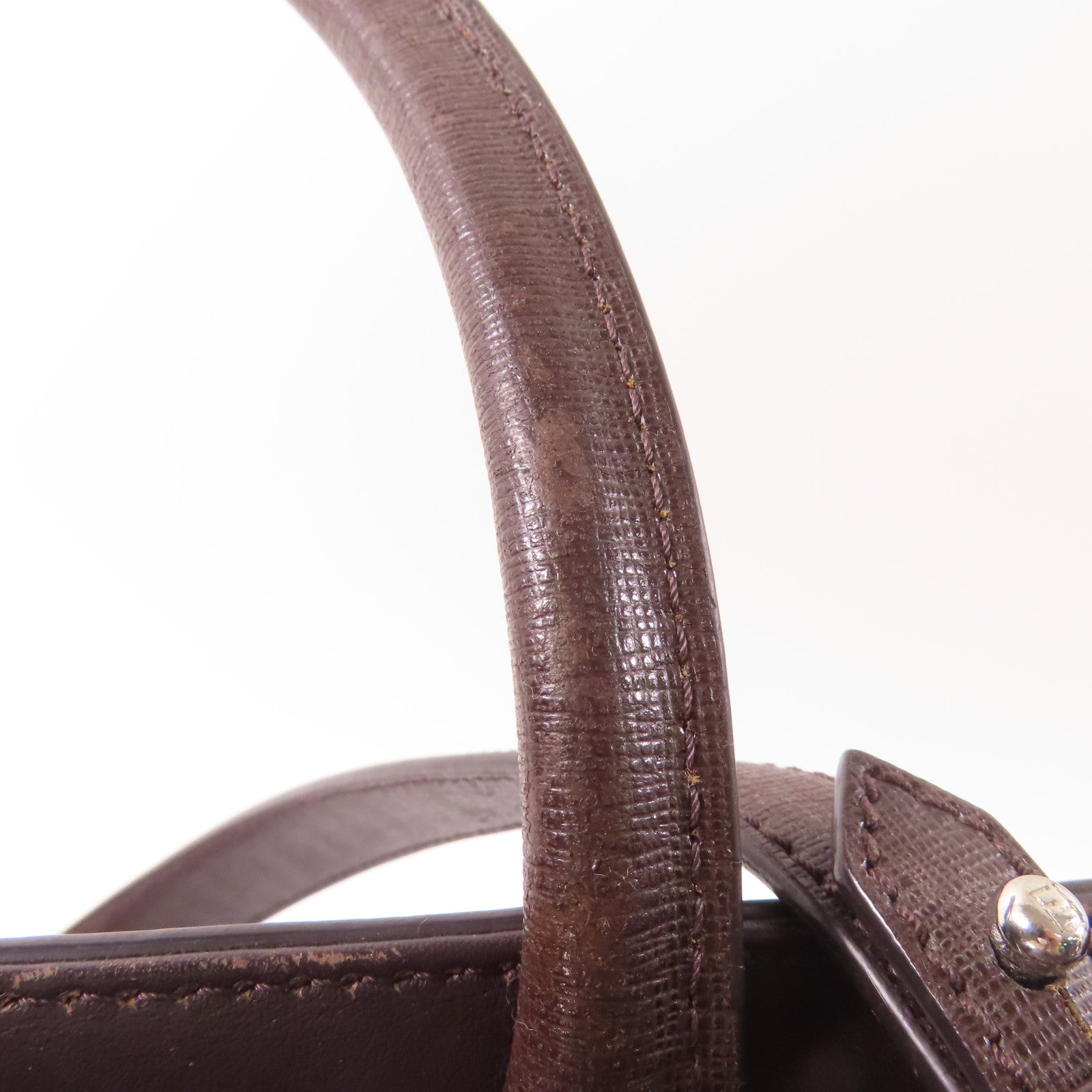 FENDI 牛皮皮革2 Jours Bag銀扣肩背袋