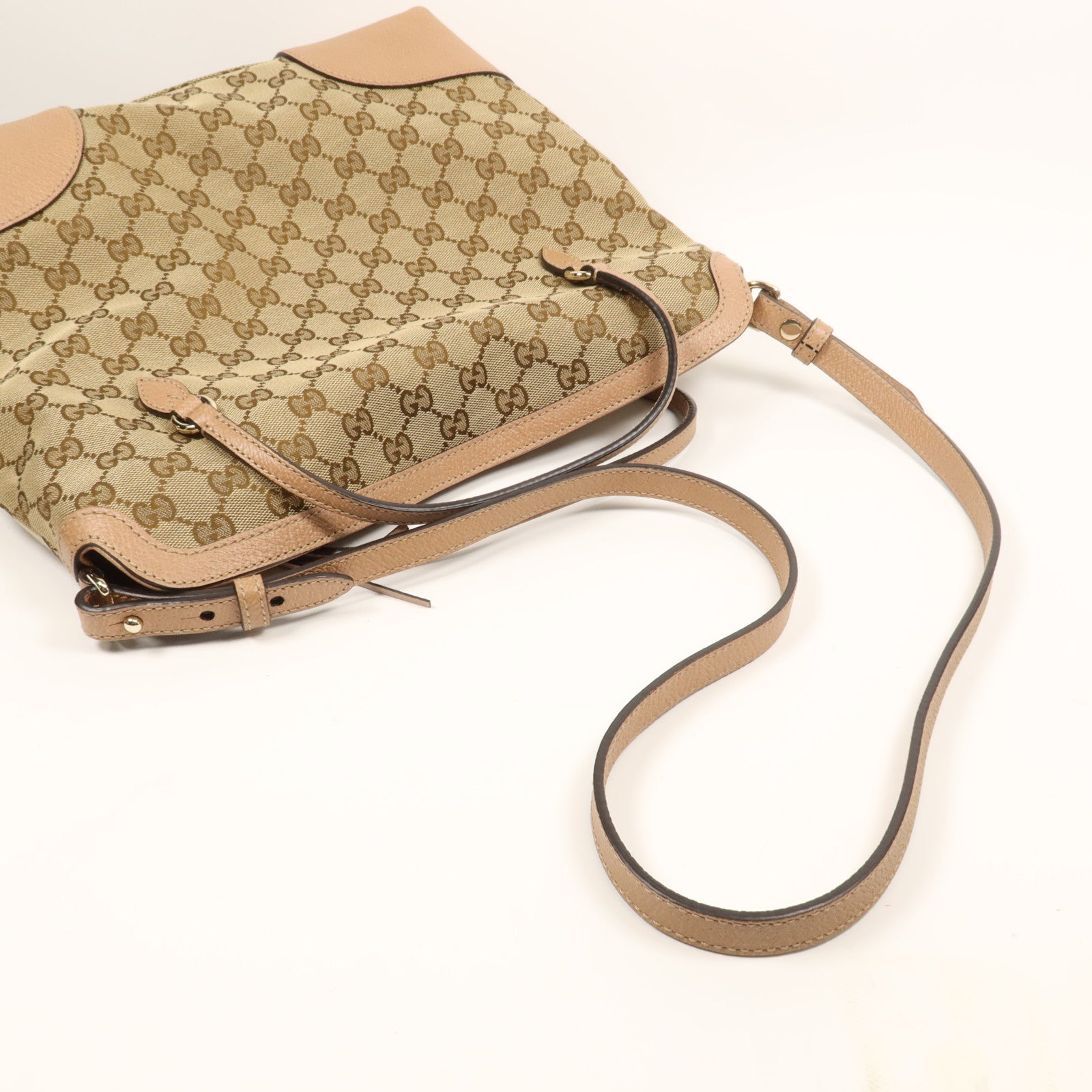 GUCCI 帆布2 Way Shoulder金扣手挽肩背兩用袋