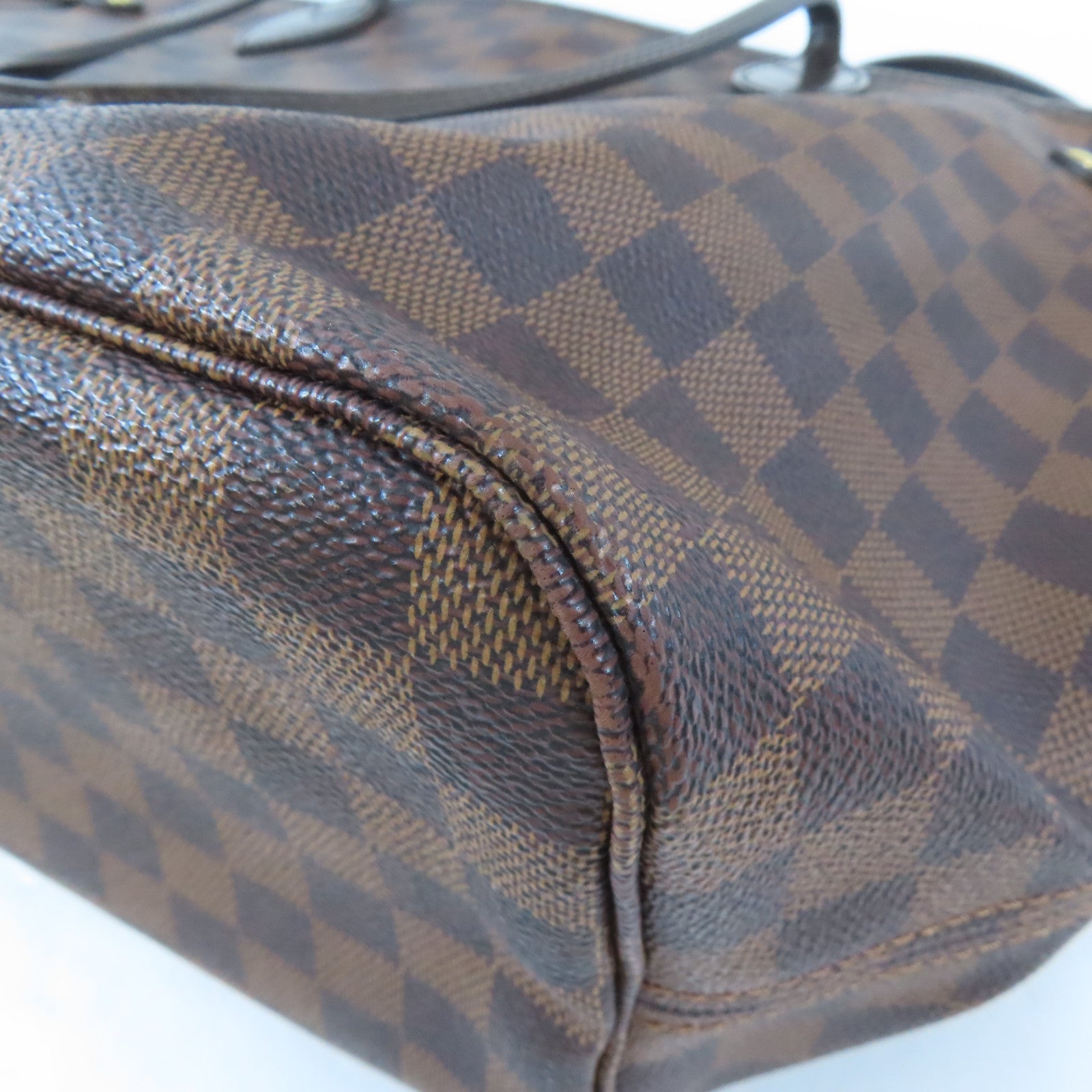 LOUIS VUITTON Damier Neverfull MM金扣肩背袋/手挽袋啡色