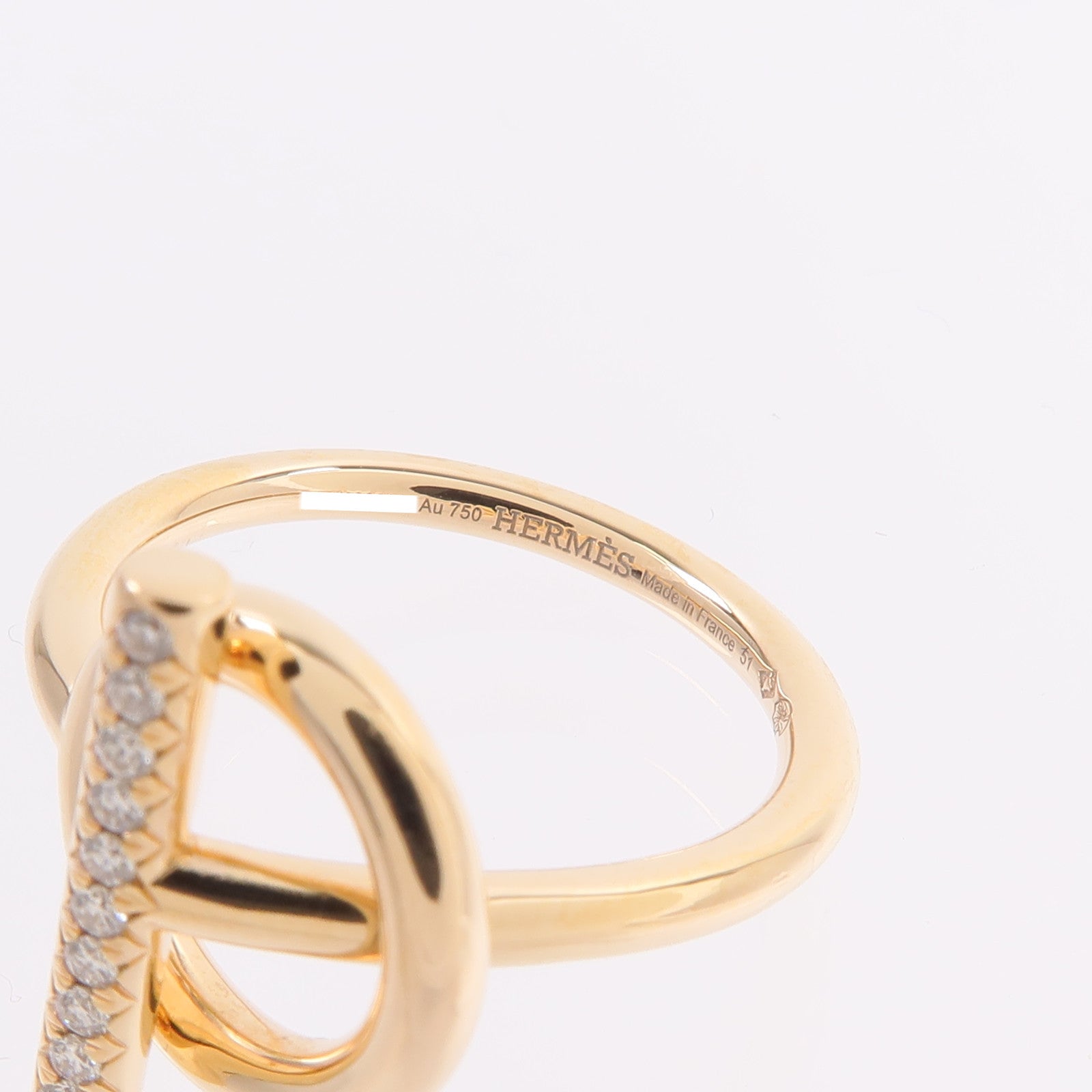 HERMES 18K玫瑰金Echappee Ring鑽石戒指
