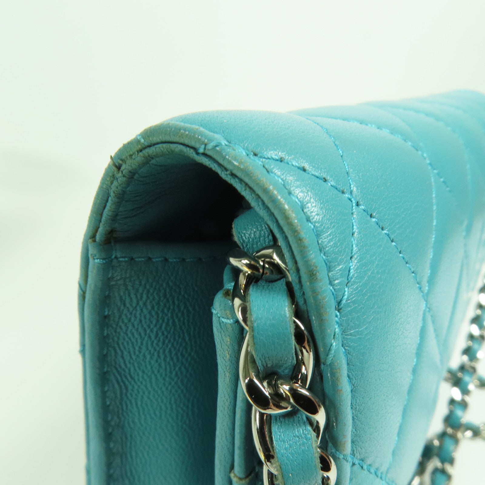 CHANEL 羊皮皮革WOC Wallet On Chain銀扣鏈帶肩背袋