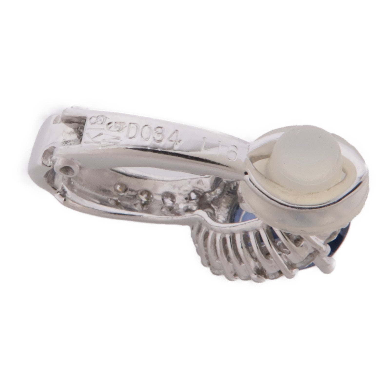 JEWELRY 【激減優惠】18K白金Sapphire Diamond Earrings藍寶石/鑽石耳環