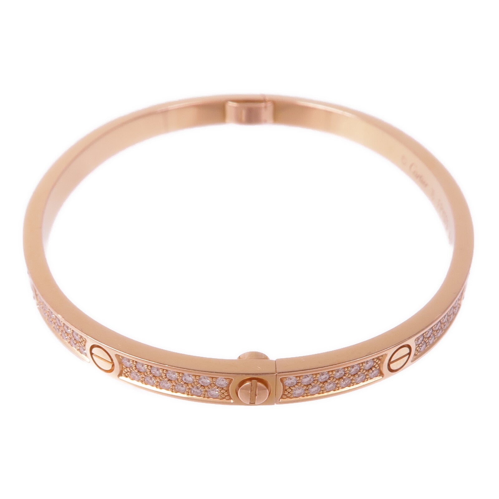 CARTIER 18K玫瑰金Love Bracelet Full Diamonds Small Model鑽石手鐲Cartier#16