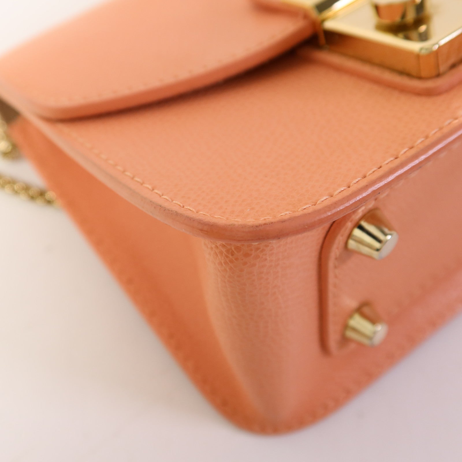 Furla 牛皮皮革Chain Shoulder Bag金扣鏈帶肩背袋