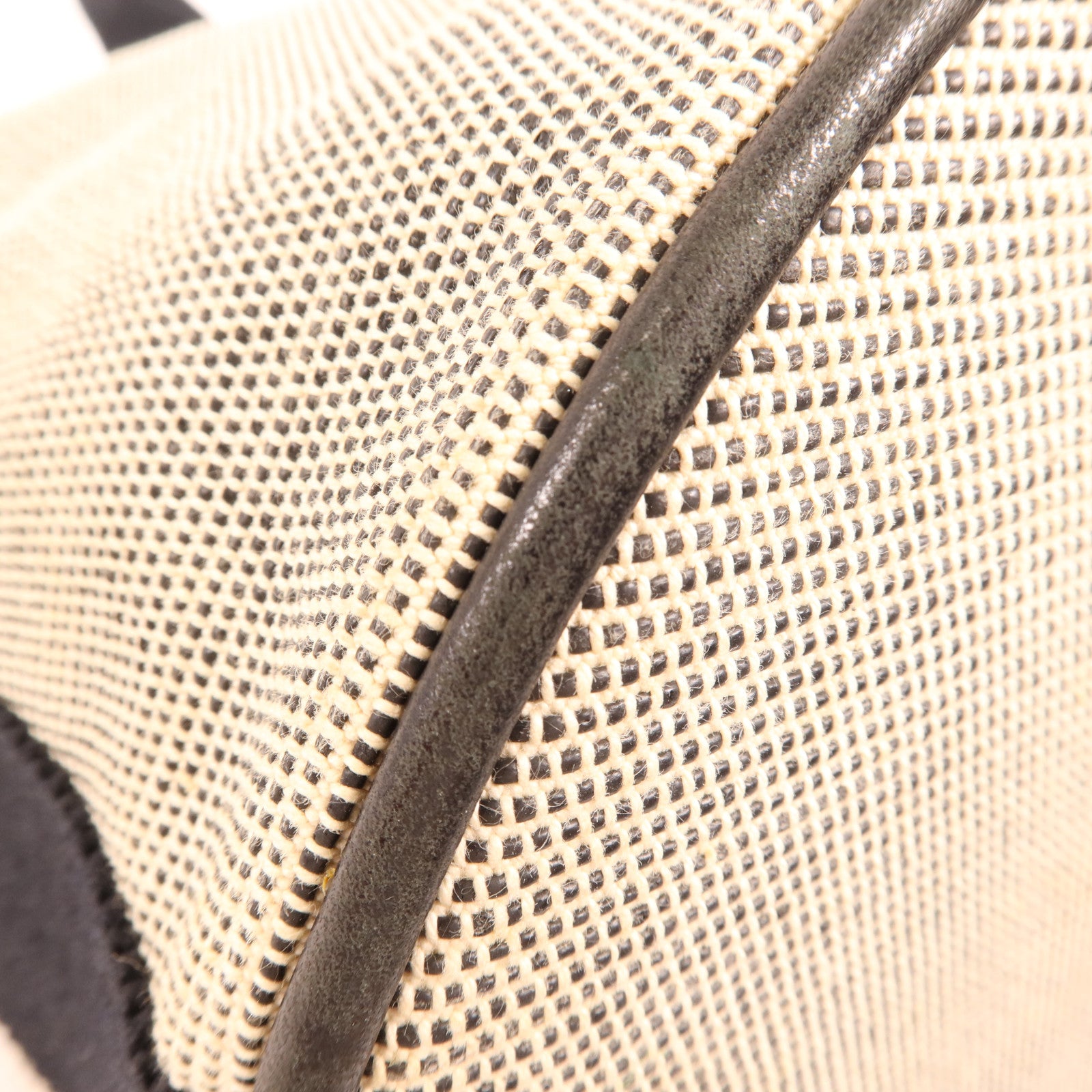 HERMES 帆布Saxo MM銀扣手挽袋