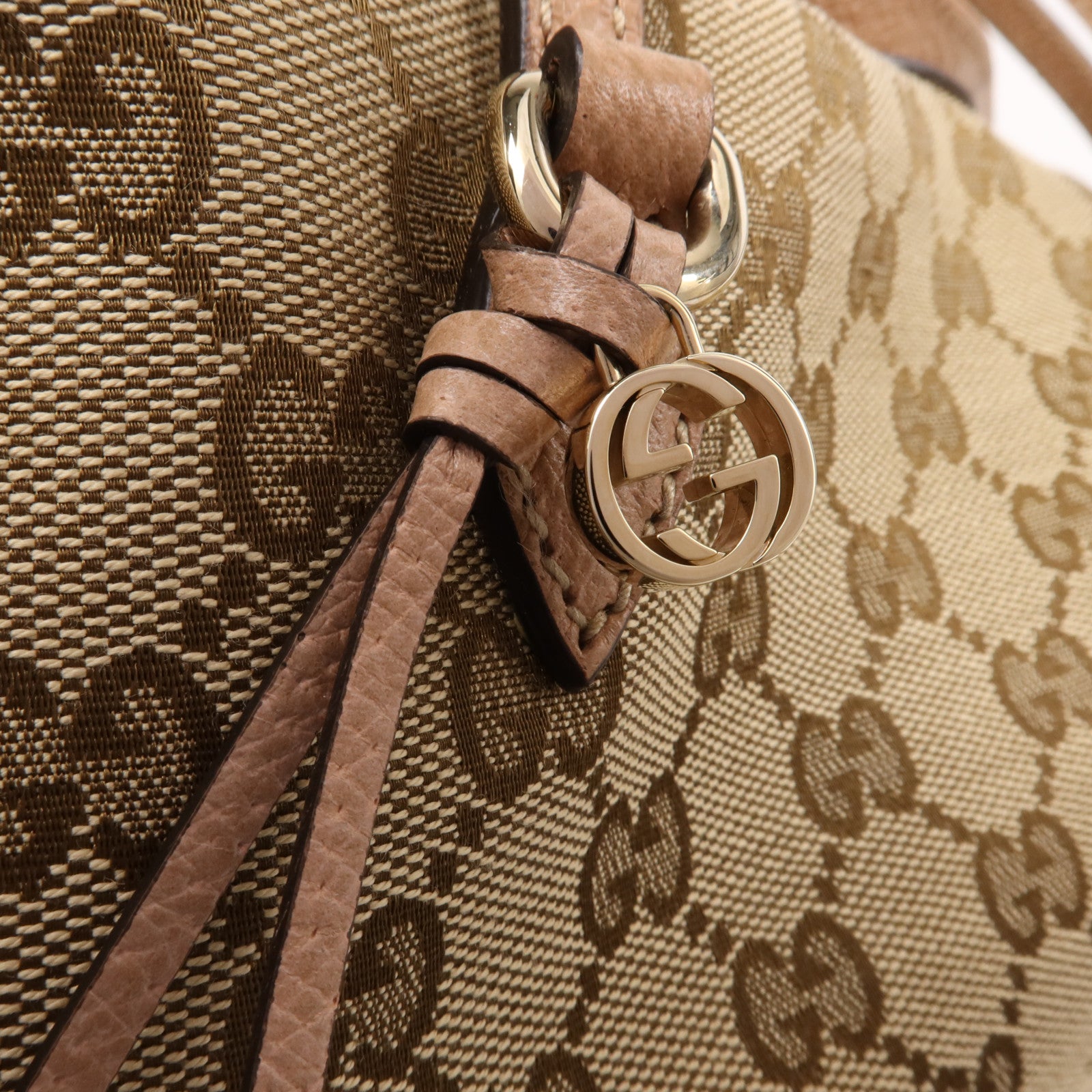 GUCCI 帆布2 Way Shoulder金扣手挽肩背兩用袋