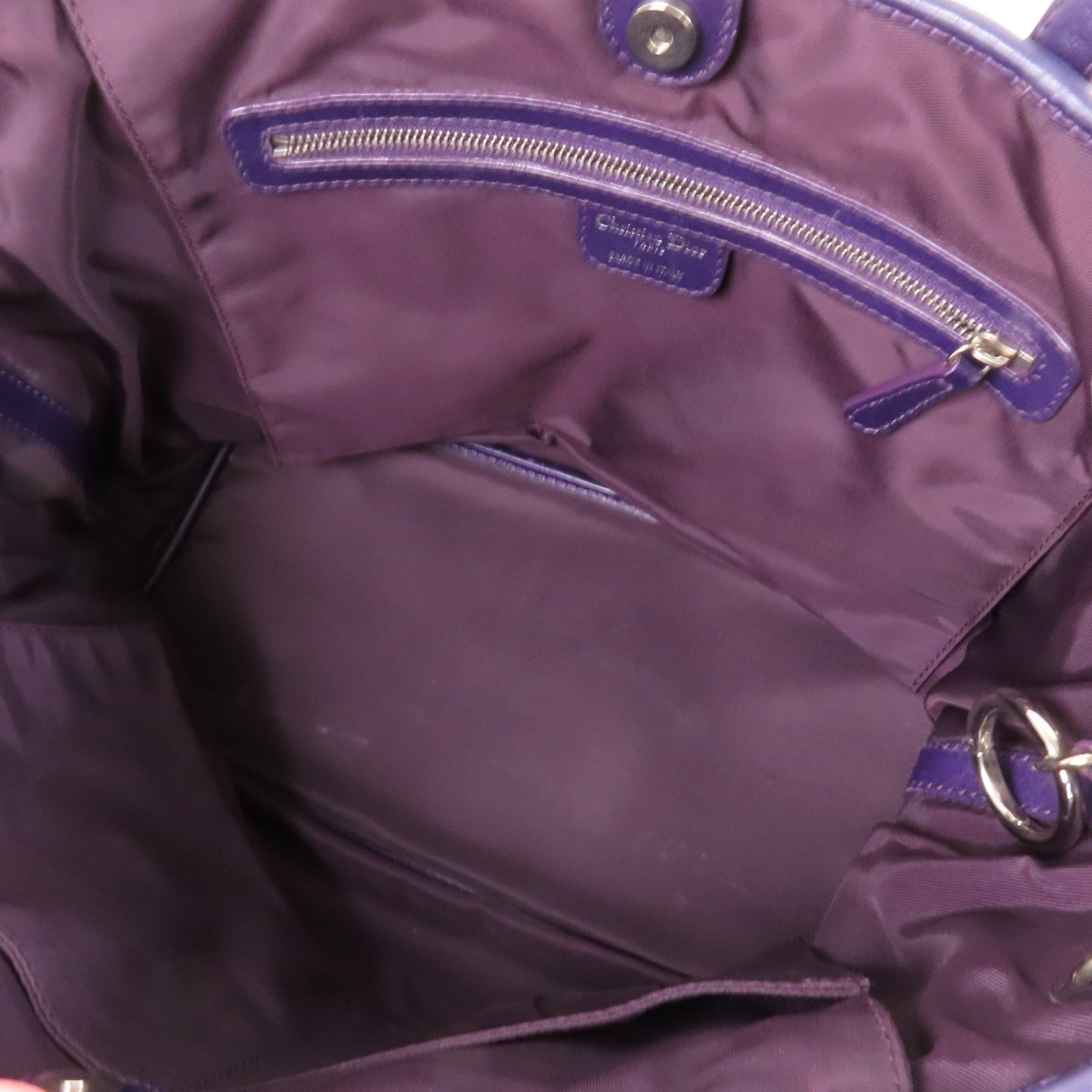 Dior 牛皮皮革Tote Bag銀扣肩背袋