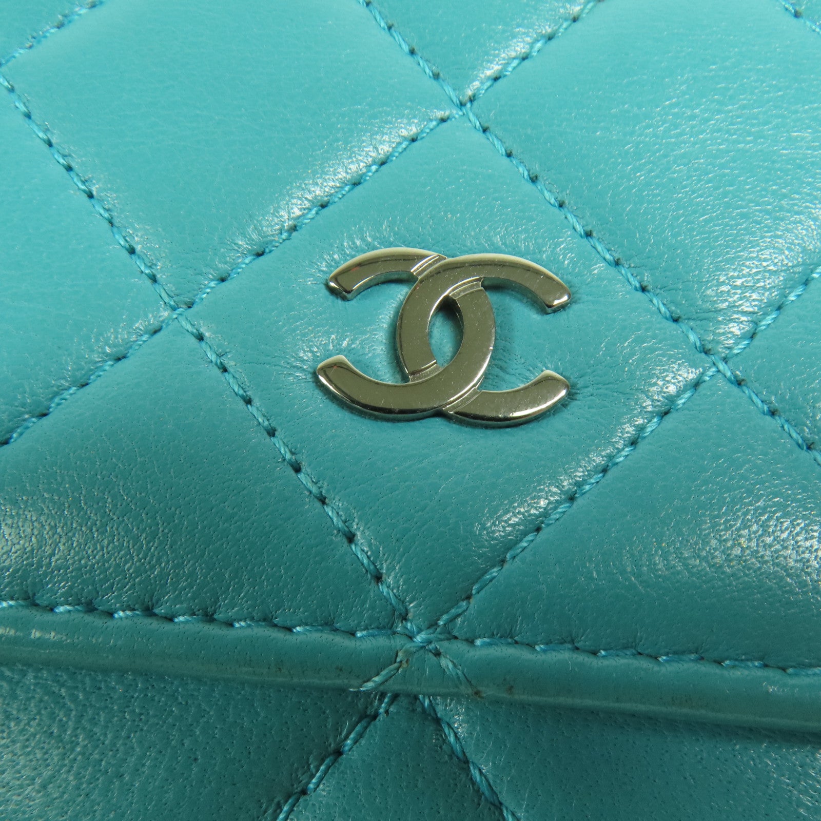 CHANEL 羊皮皮革WOC Wallet On Chain銀扣鏈帶肩背袋