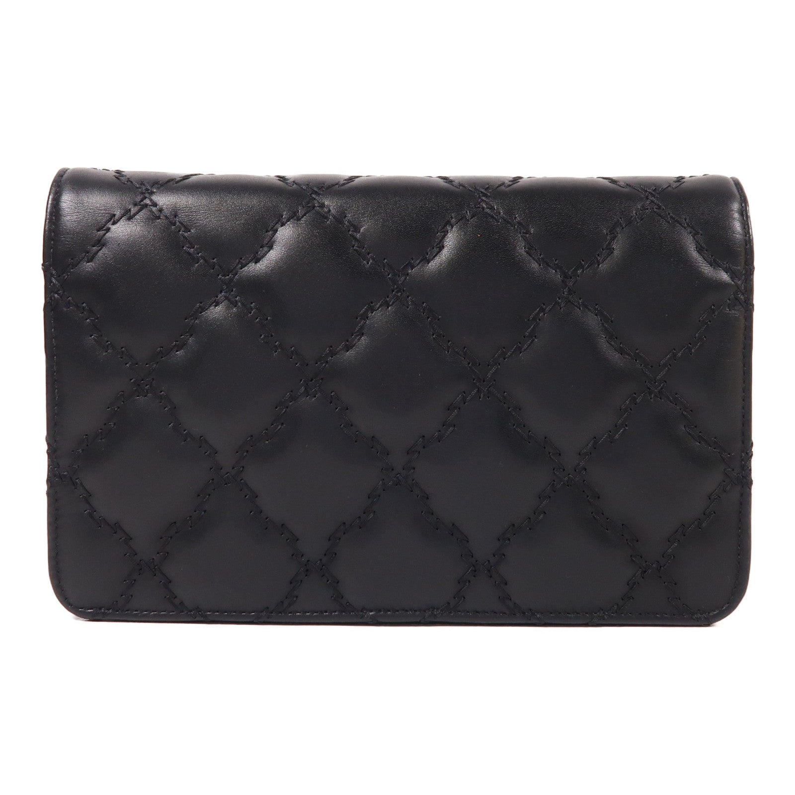 CHANEL 牛皮皮革WOC Wallet On Chain銀扣鏈帶肩背袋
