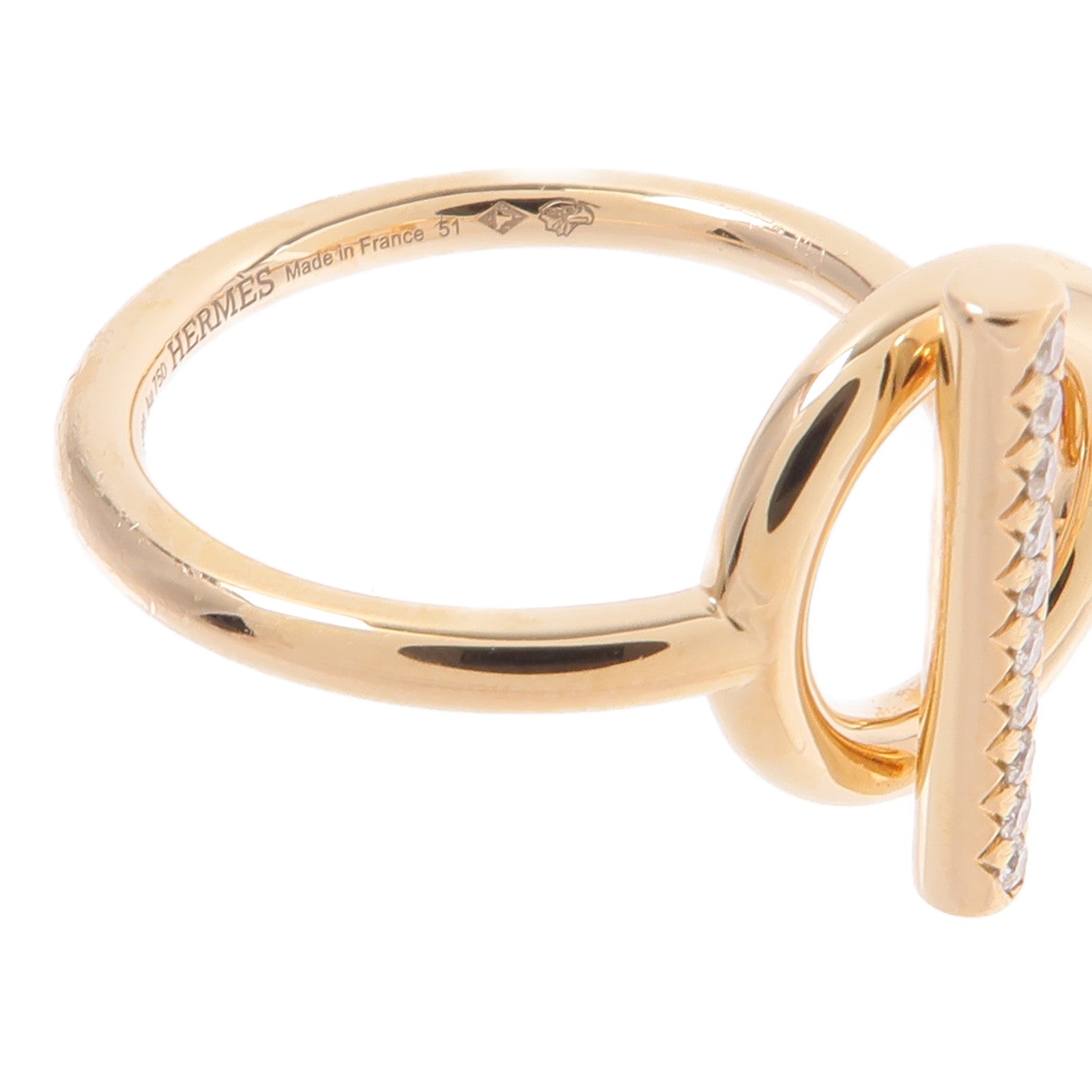 HERMES 18K玫瑰金Echappee Ring鑽石戒指