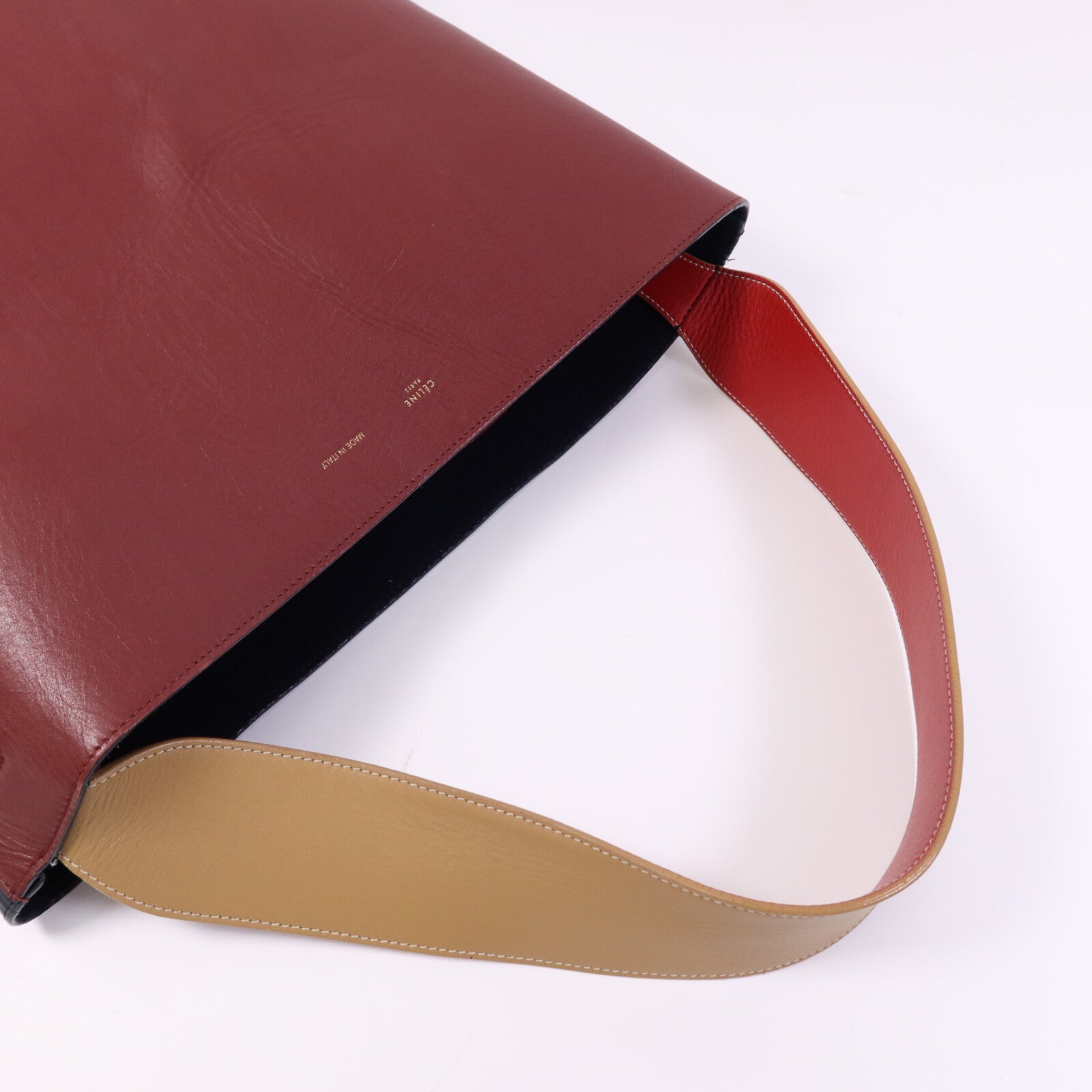 CELINE 牛皮皮革Twisted Cabas金扣肩背袋