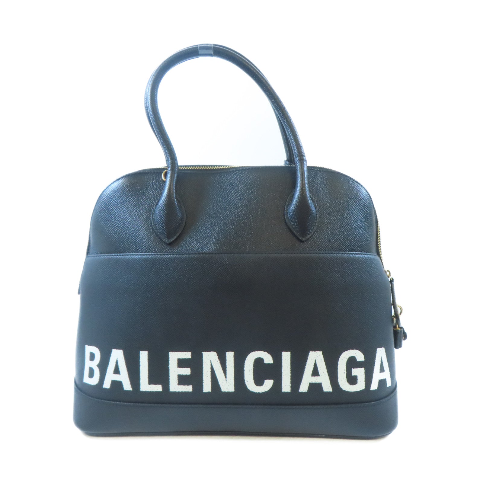 BALENCIAGA 牛皮皮革Ville Top Handle Bag金扣手挽肩背兩用袋黑色