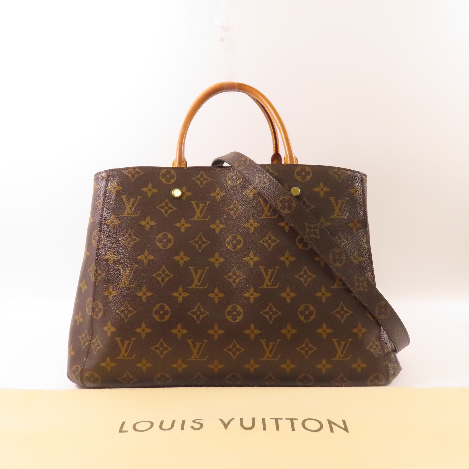 LOUIS VUITTON Monogram Montaigne GM金扣手挽肩背兩用袋