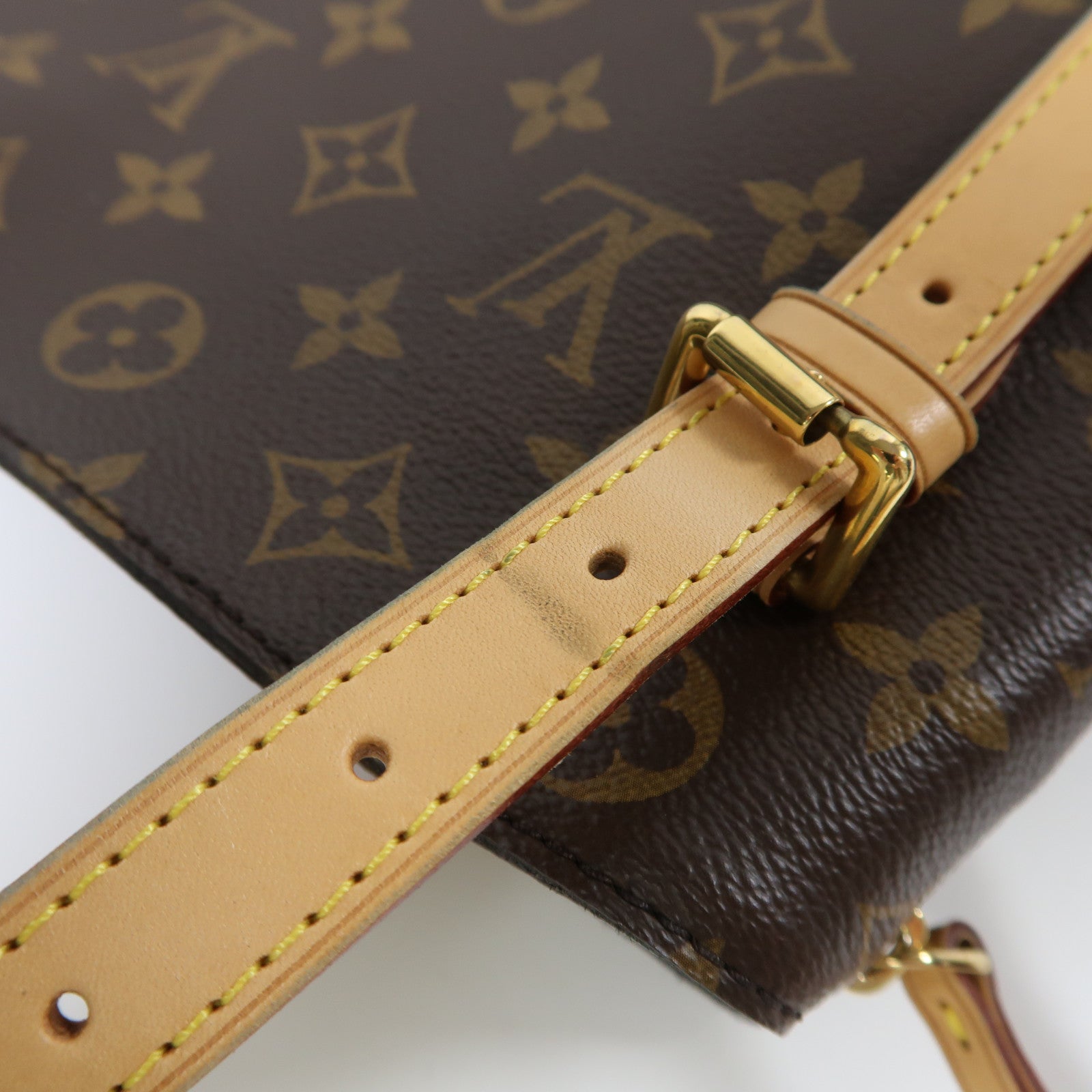 LOUIS VUITTON Monogram Voltaire金扣手挽袋啡色