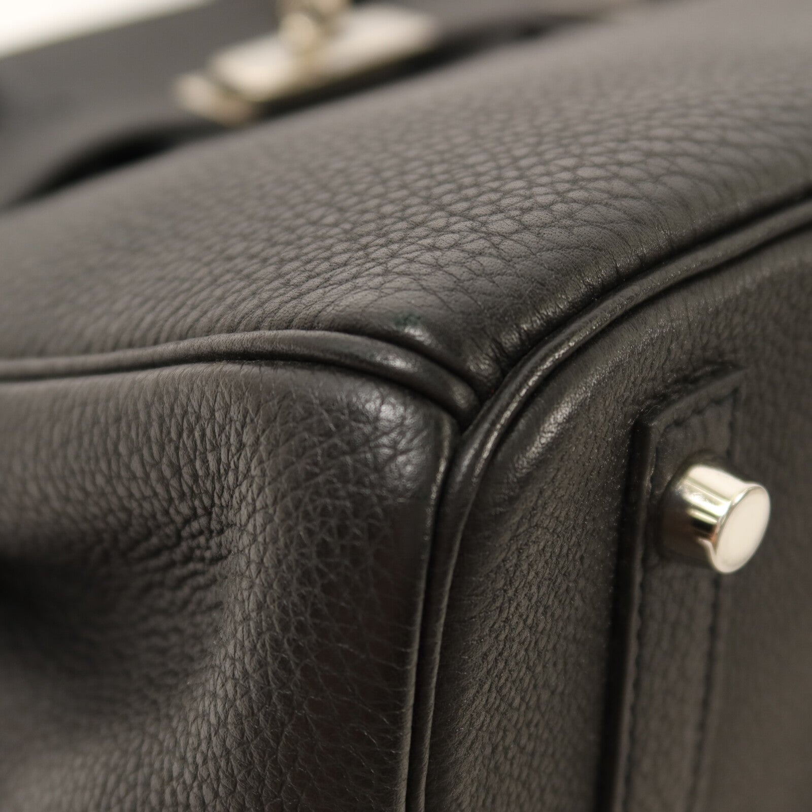 HERMES Togo皮革Birkin 30銀扣手挽袋Noir