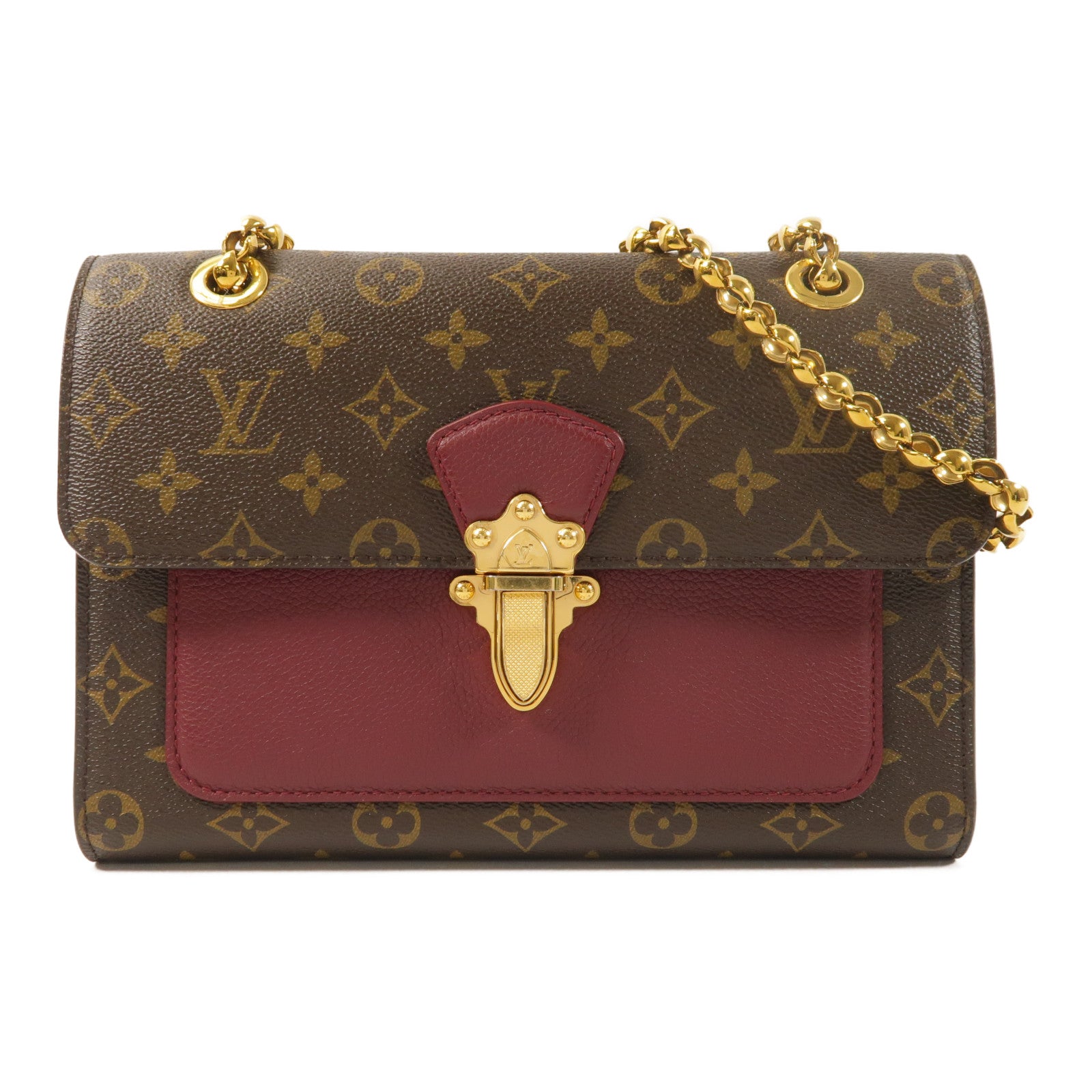 LOUIS VUITTON Monogram Victoire金扣鏈帶肩背袋
