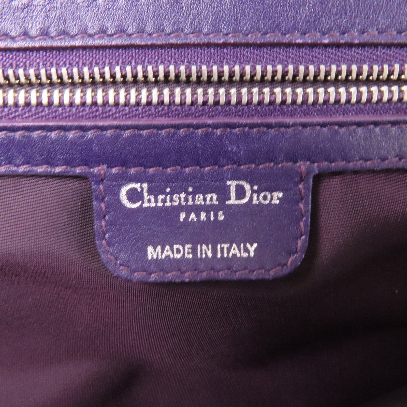 Dior 牛皮皮革Tote Bag銀扣肩背袋