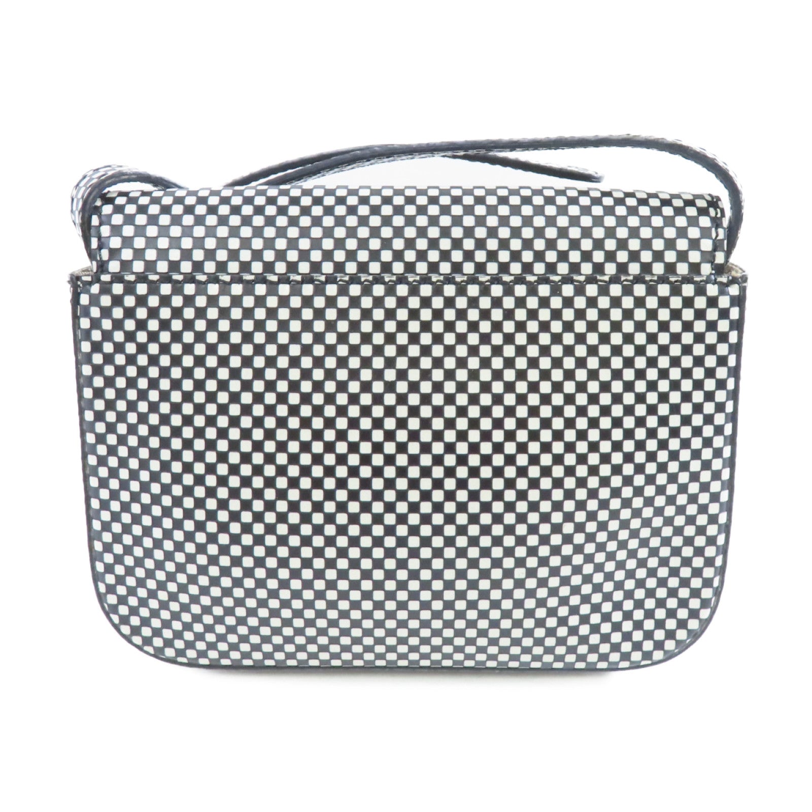 FENDI 皮革Shoulder Bag金扣肩背袋黑色/白色