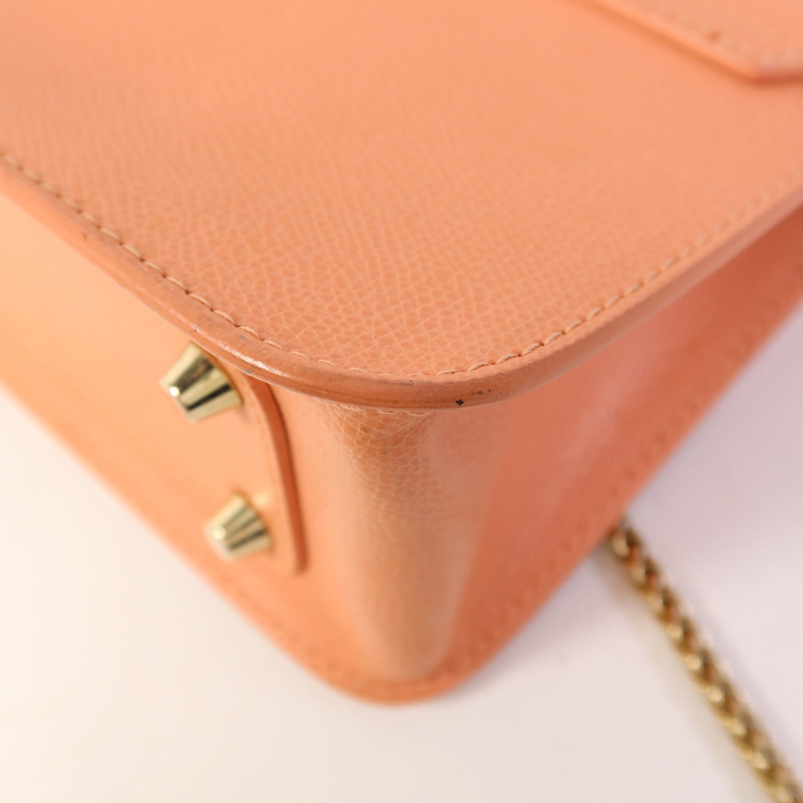 Furla 牛皮皮革Chain Shoulder Bag金扣鏈帶肩背袋