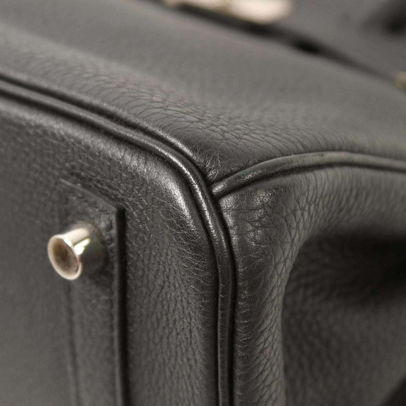 HERMES Togo皮革Birkin 30銀扣手挽袋Noir