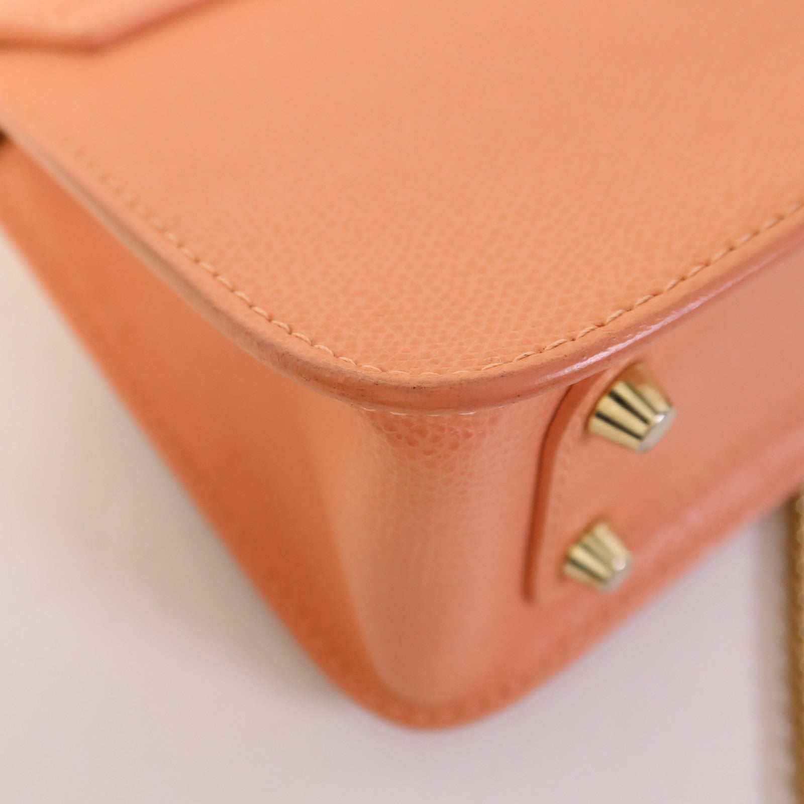 Furla 牛皮皮革Chain Shoulder Bag金扣鏈帶肩背袋