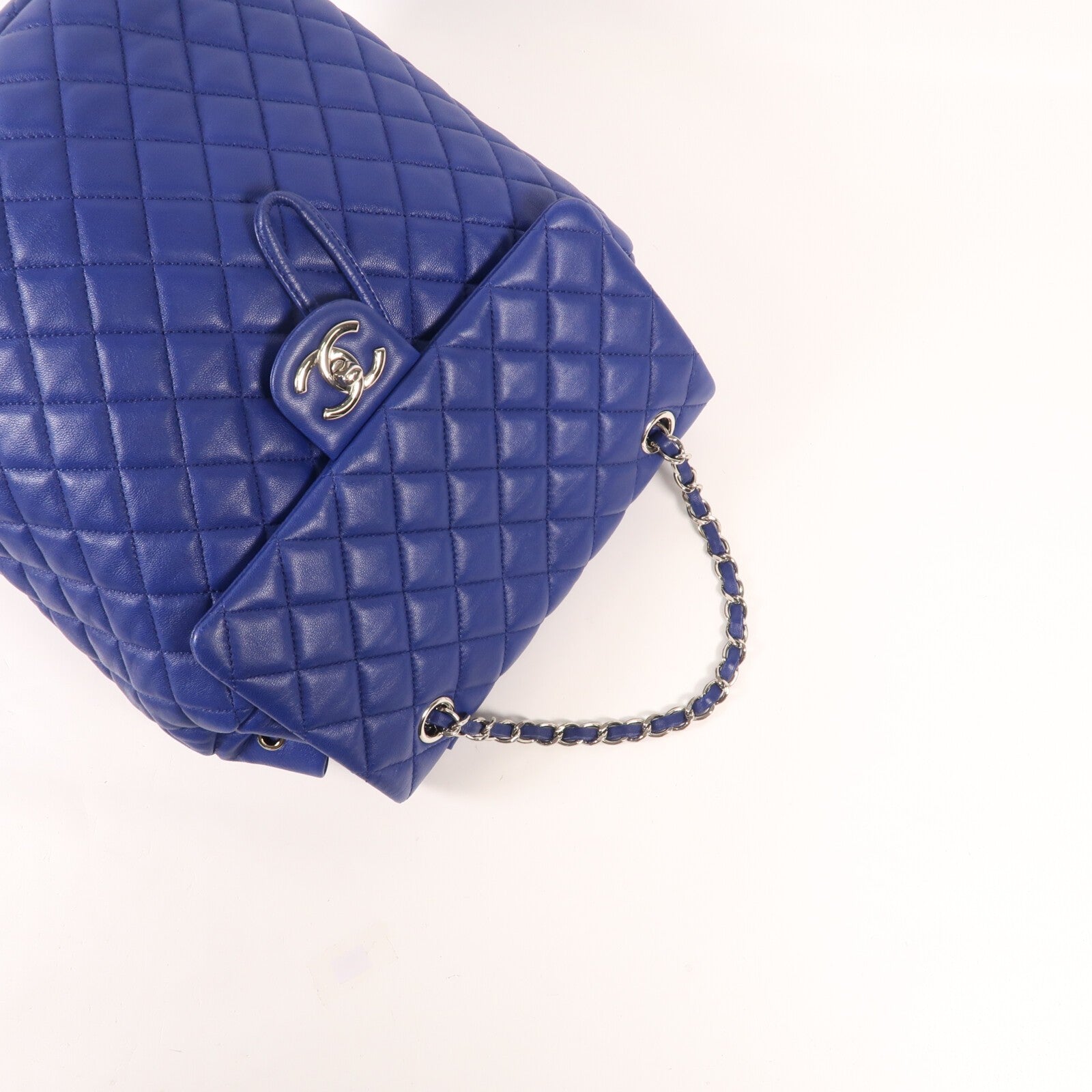 CHANEL 羊皮皮革Backpack銀扣背包