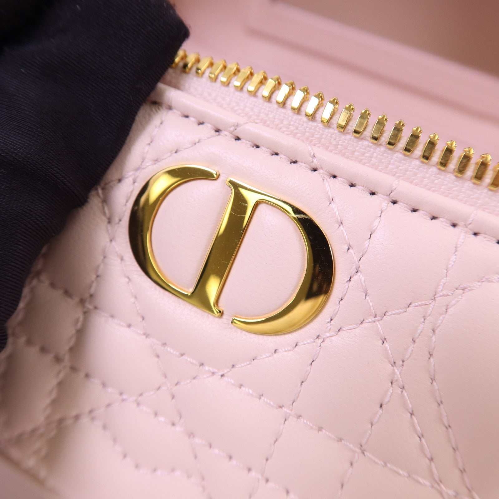 Dior 羊皮皮革Mini Caro Vanity Case金扣手挽肩背兩用袋