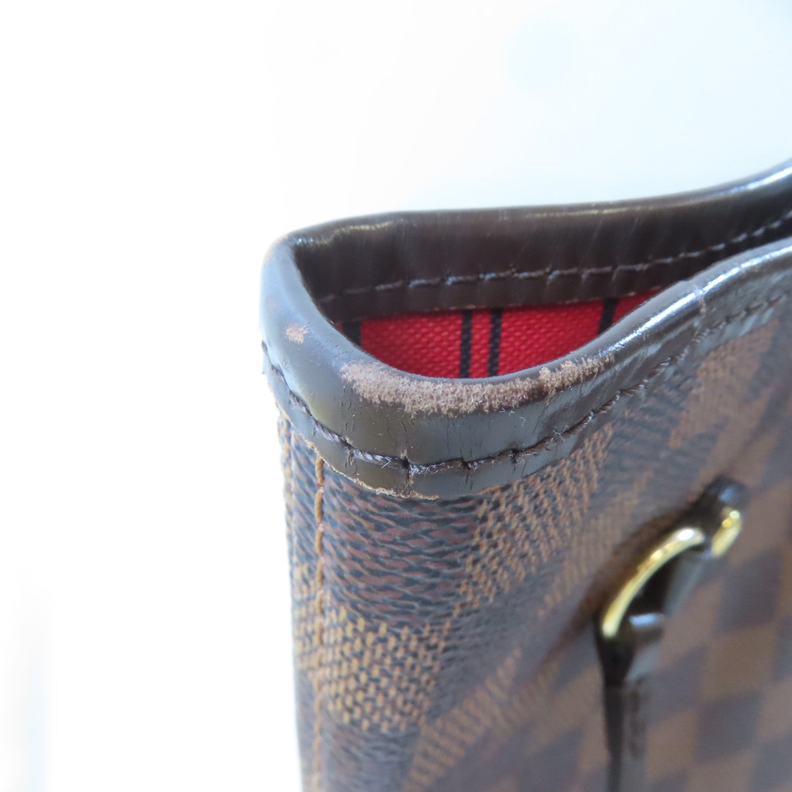 LOUIS VUITTON Damier Neverfull MM金扣肩背袋/手挽袋啡色