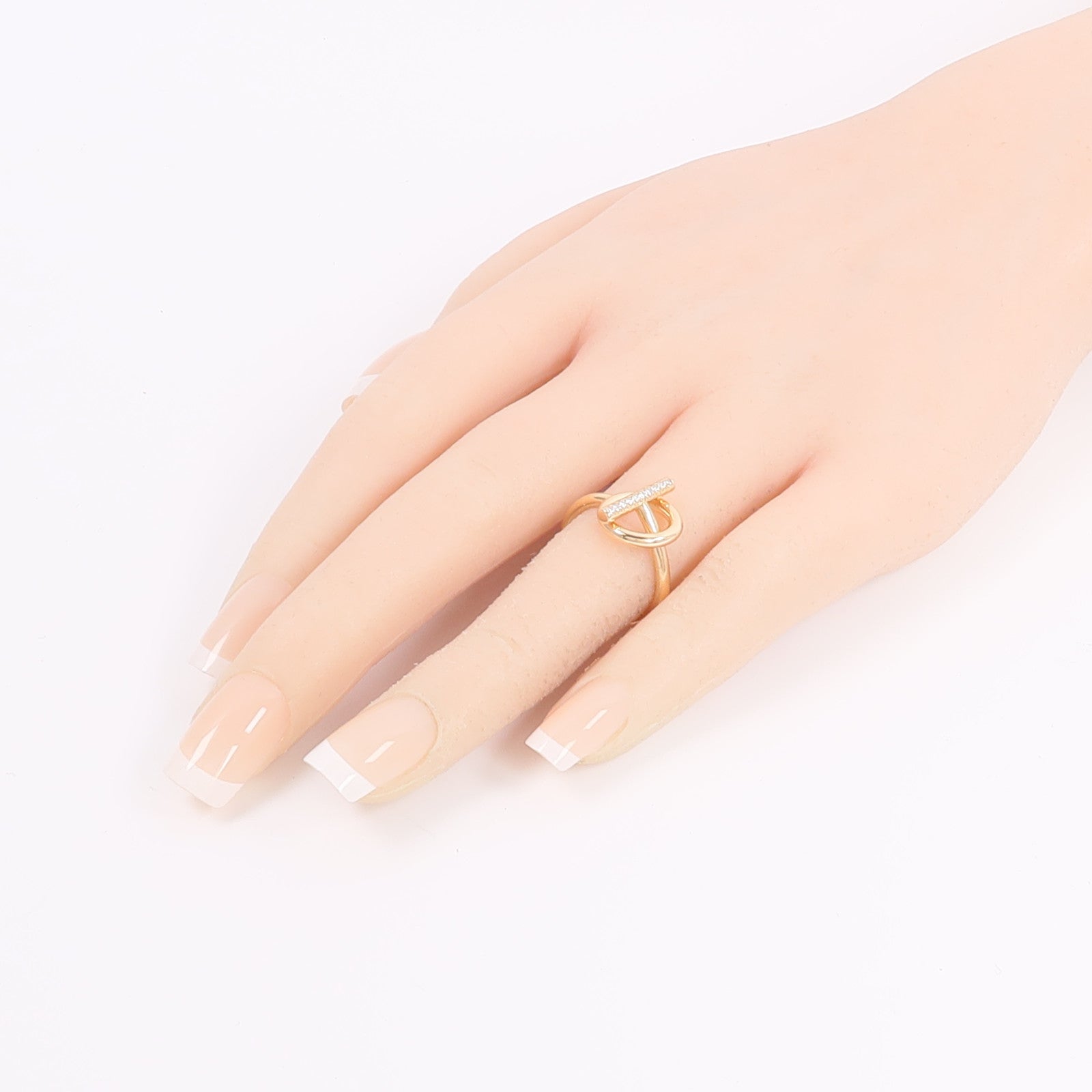HERMES 18K玫瑰金Echappee Ring鑽石戒指