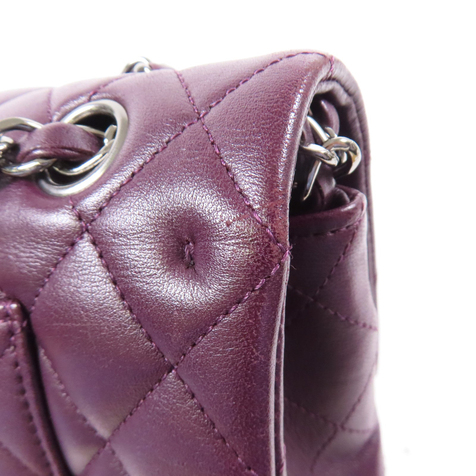 CHANEL 羊皮皮革Classic 25銀扣肩背袋